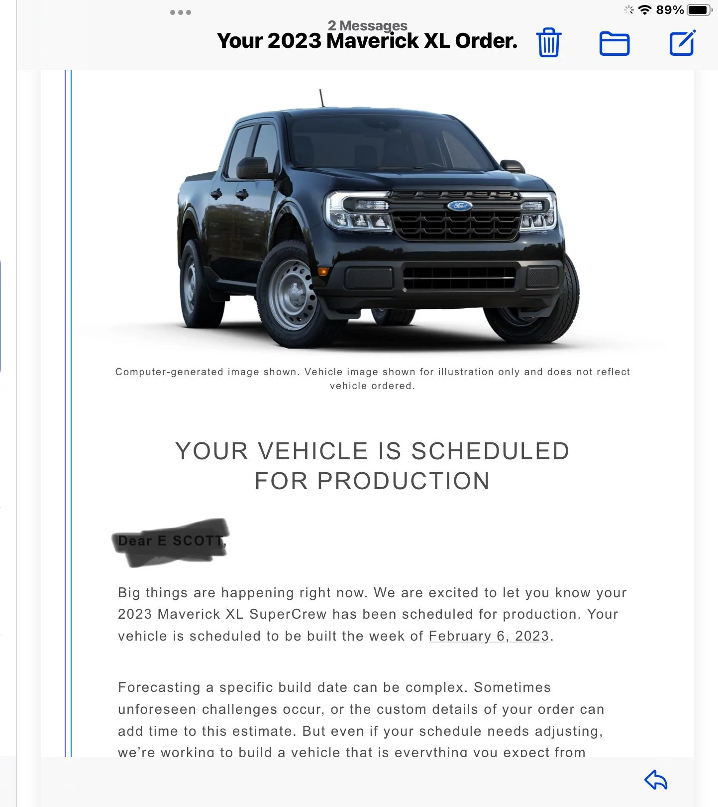 Ford Maverick 📬 1/12/23 Scheduling Email Received Group [EMAILS NOW ARRIVING] 0CB16BB8-B806-4EE0-A7FF-9B6DE79F372B