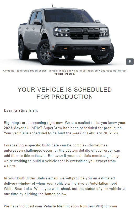 Ford Maverick 📬 1/12/23 Scheduling Email Received Group [EMAILS NOW ARRIVING] 1673552126351