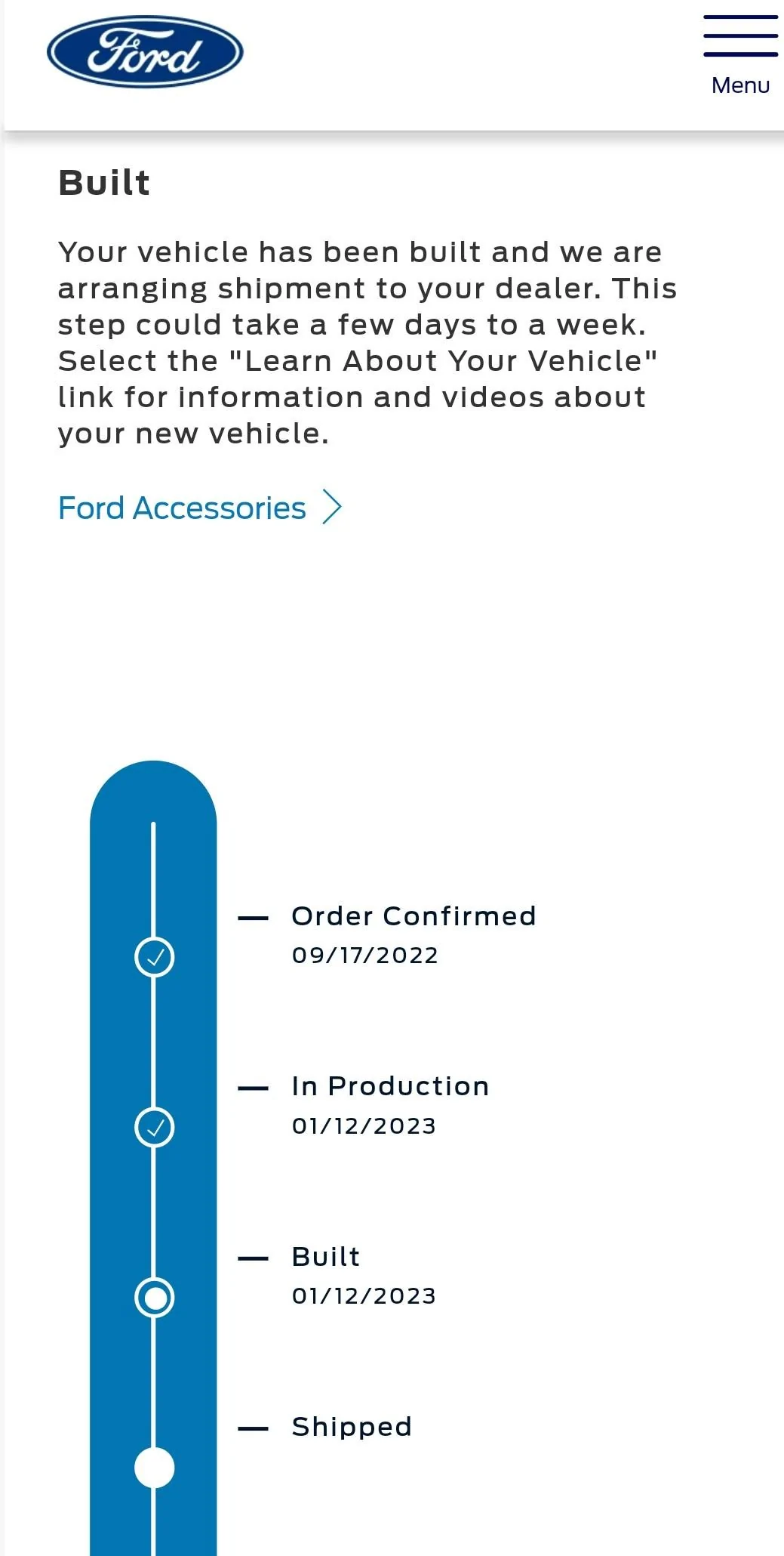 Ford Maverick Finally built 10 days shy of 1year from my first order Screenshot_20230112_183626_Chrome~2