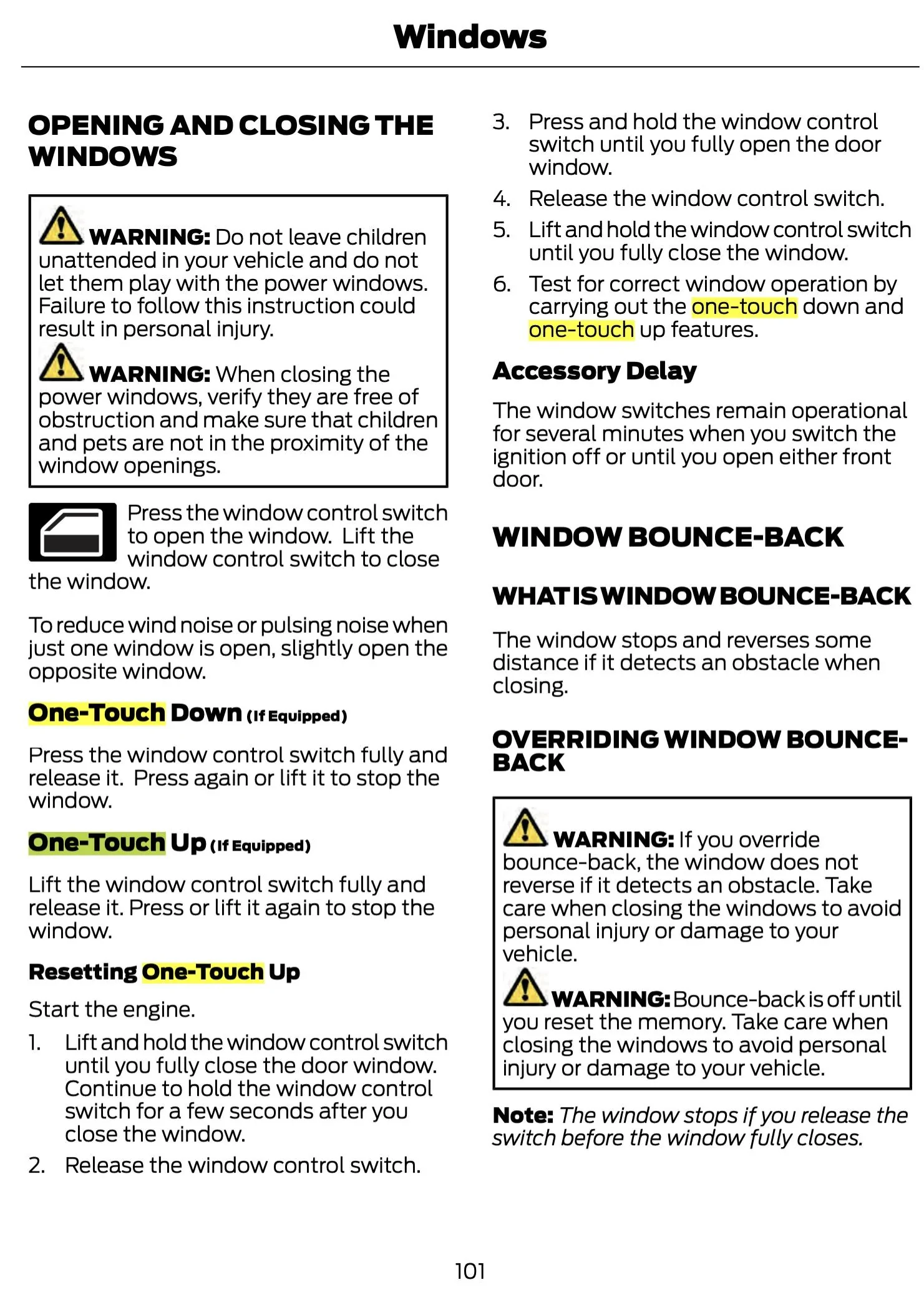 Ford Maverick Issue with window, taking to ford for warranty. Resetting One-Touch U