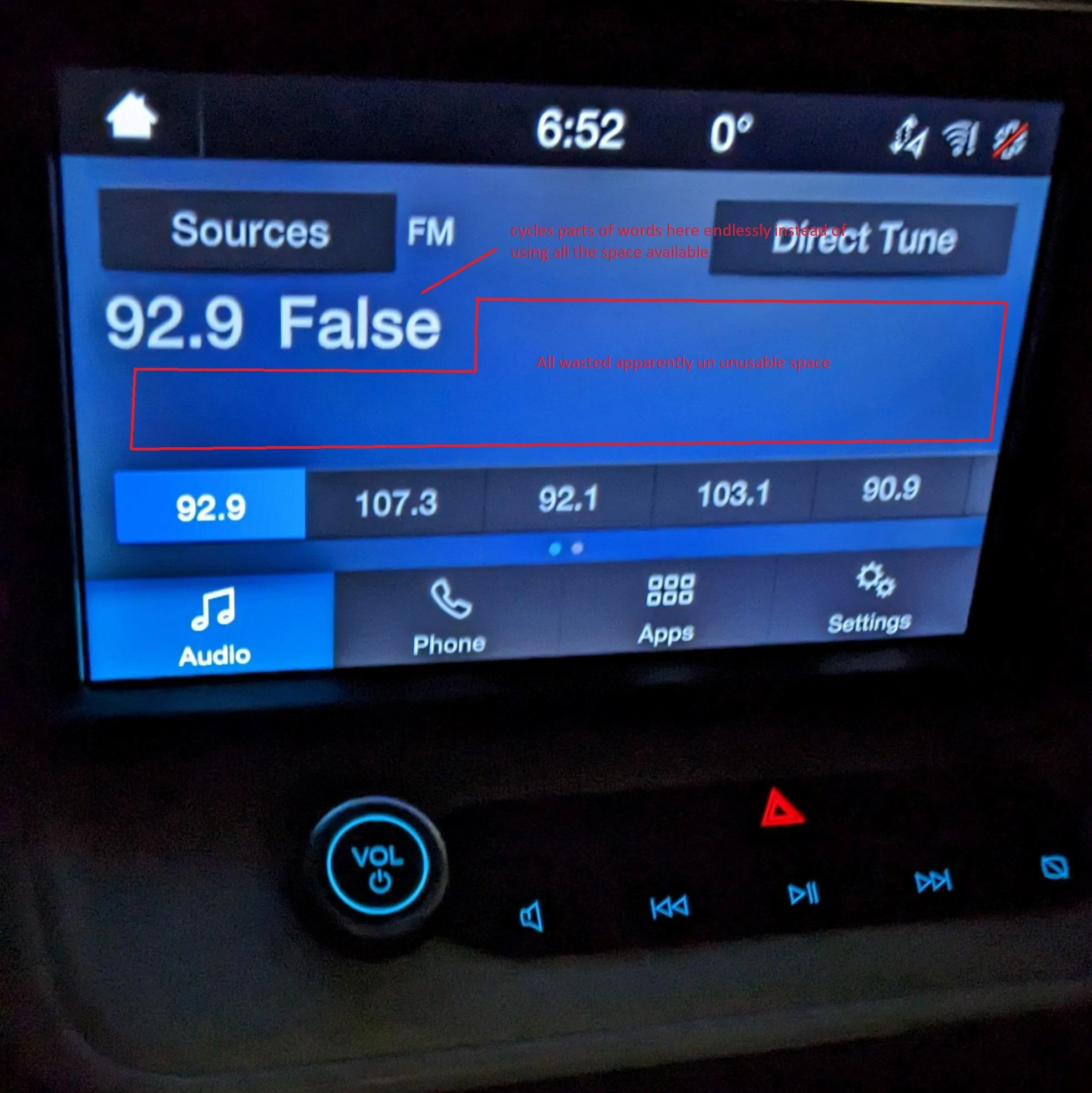 Ford Maverick Radio Font / Text Size / Formatting - Horrendous Maverick Radio 
