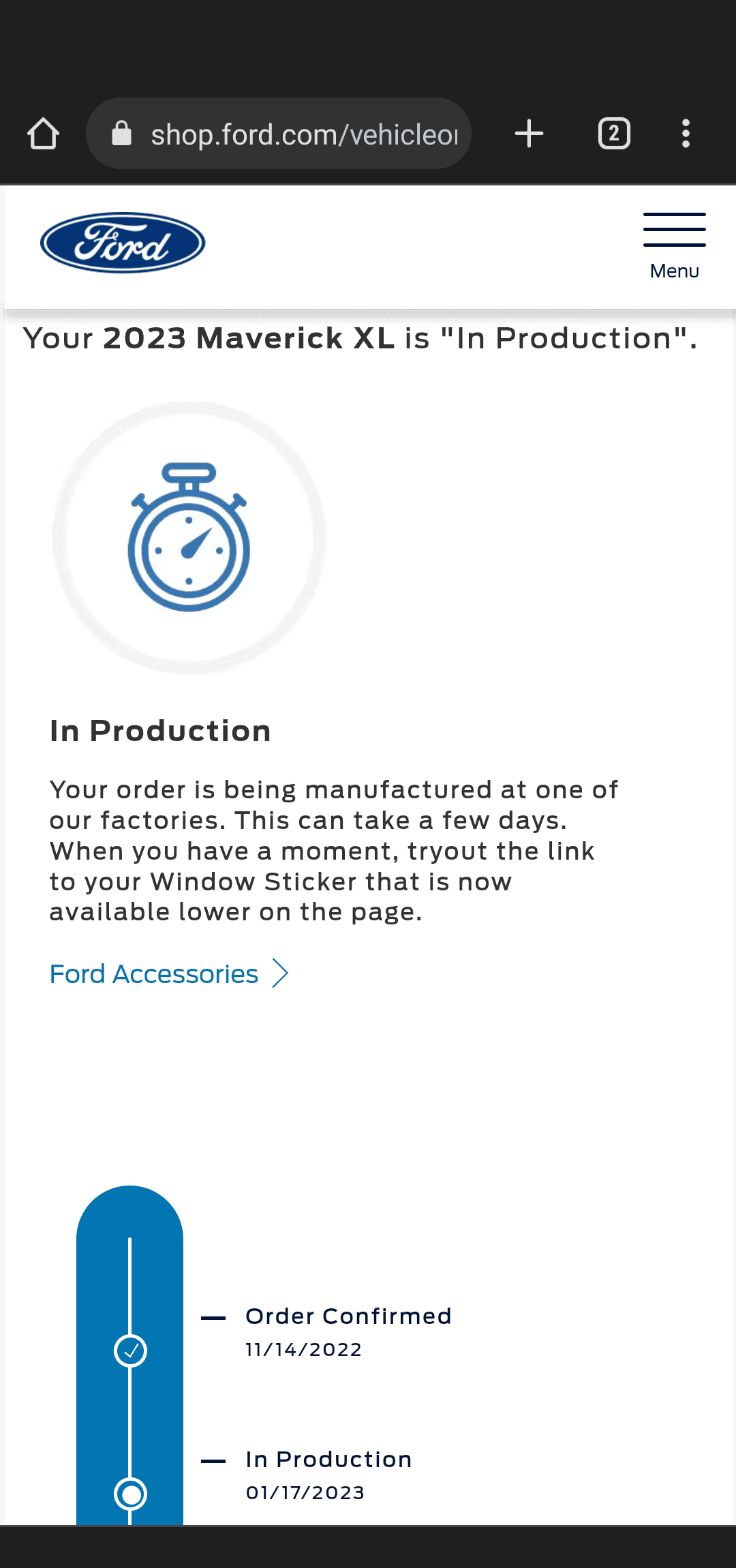 Ford Maverick Order tracking site is messed up! Screenshot_20230119-222530