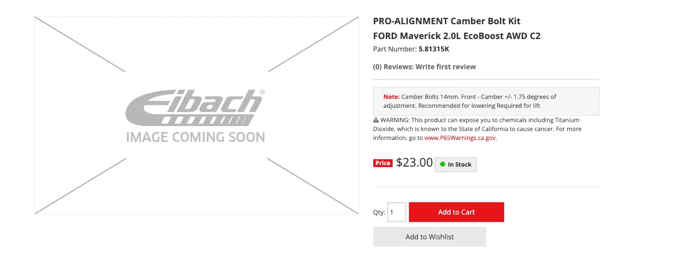 Ford Maverick Eibach Lift Springs Kit For Maverick Officially Released! Screen Shot 2023-01-20 at 5.27.50 PM