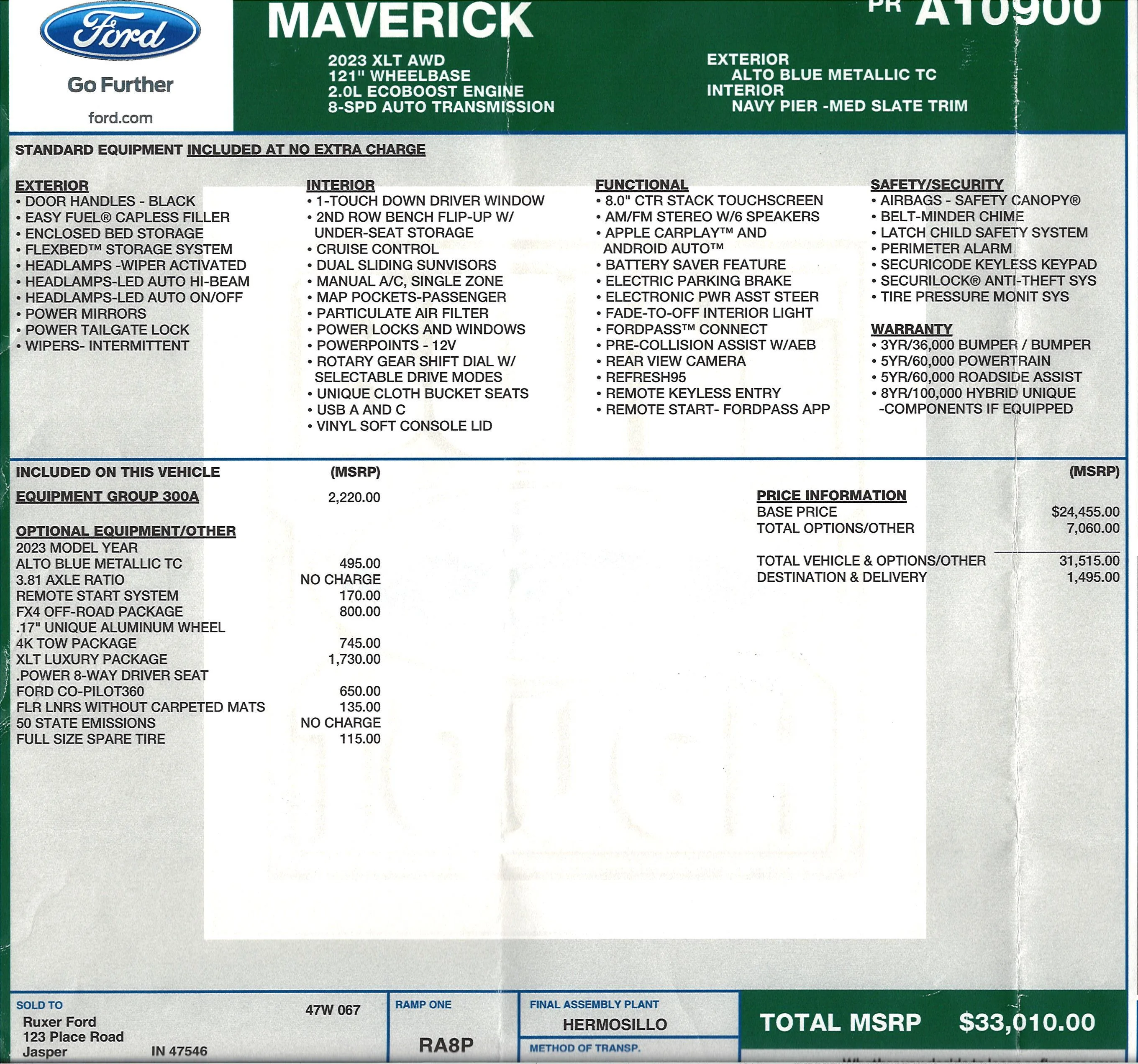 Ford Maverick Hoosiers Roll Call Maverick Sticker