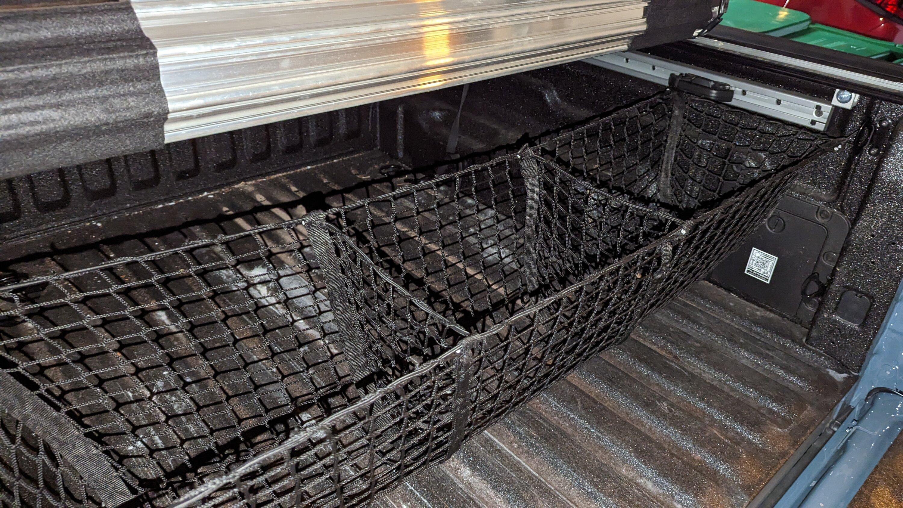 Ford Maverick Installed Truck Bed Cargo Net by Muslogy PXL_20230125_004541491