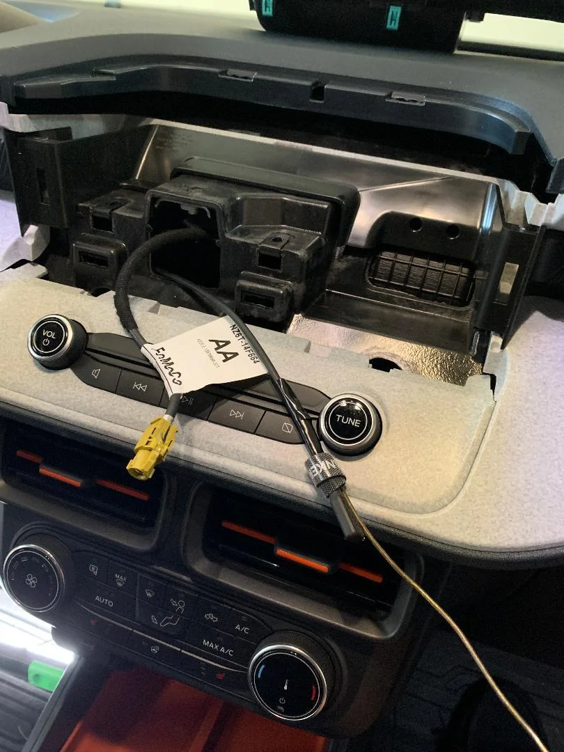 Ford Maverick Dash cubby phone holder mount installed Phone cable 1