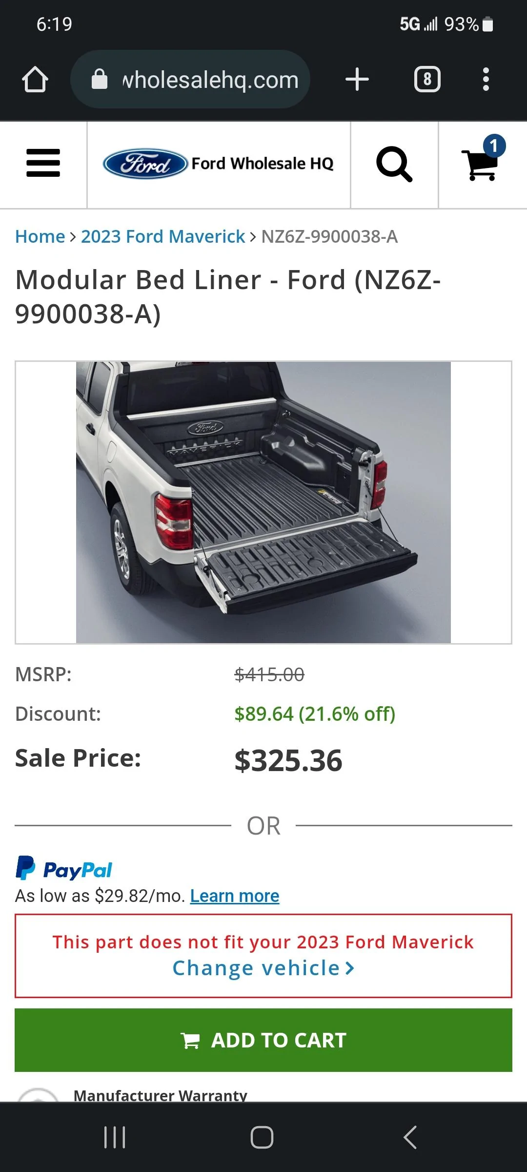Ford Maverick Hybrid vs Ecoboost drop in bed liner compatability Screenshot_20230125_181915_Chrom