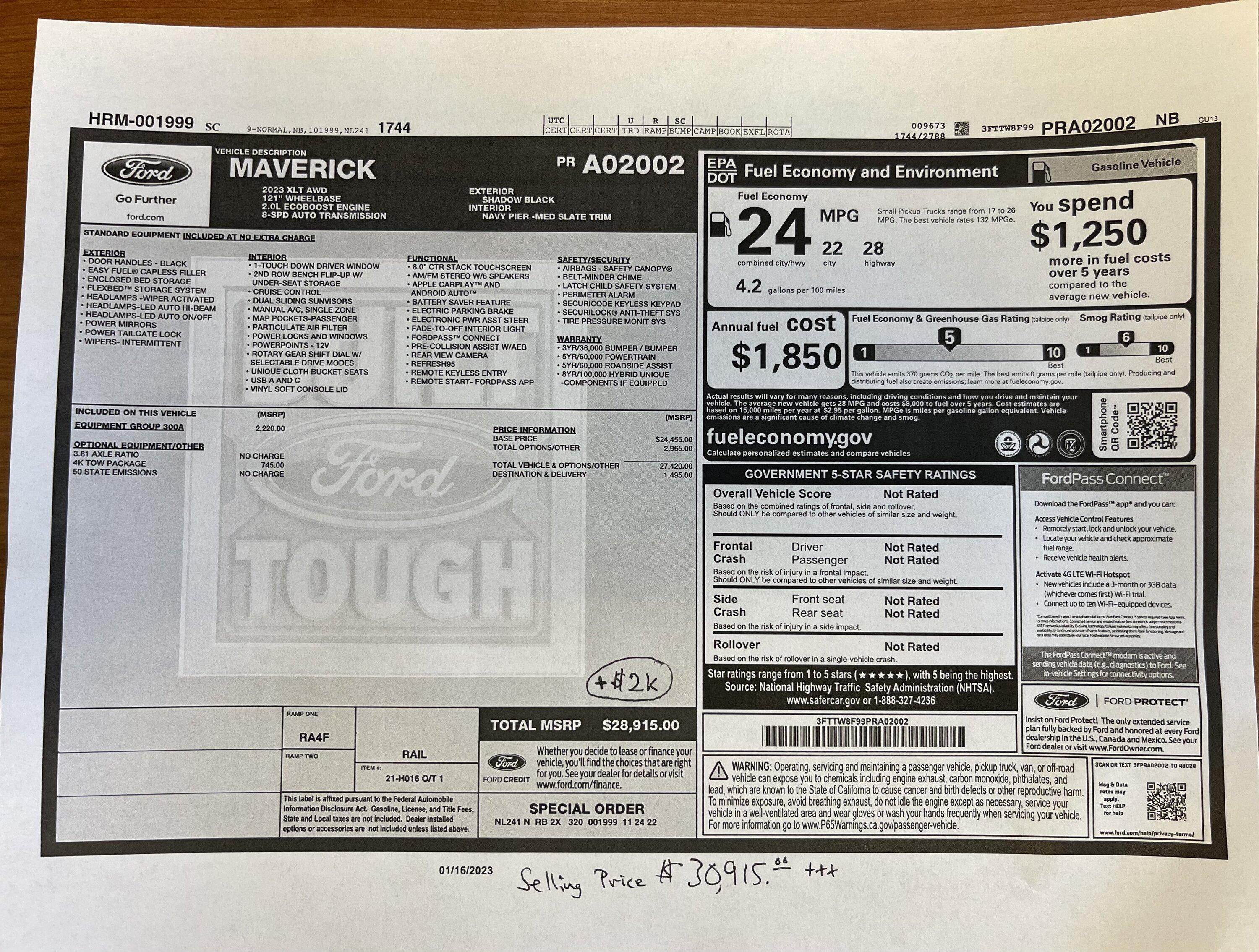 Ford Maverick My salesman hit me up this morning 04299A33-691A-4BBF-988B-7706CEF2D263