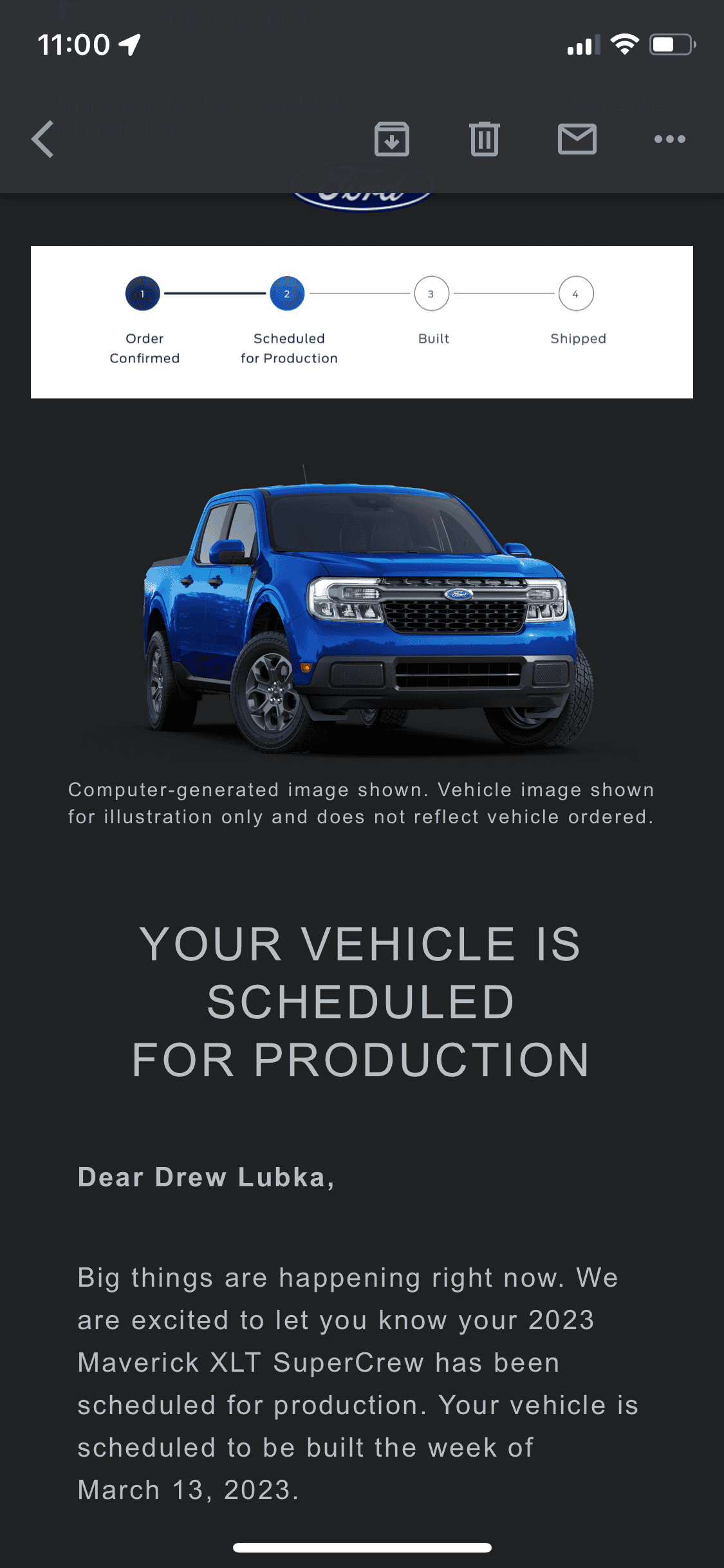 Ford Maverick 📬 1/26/23 Scheduling Email Received Group [EMAILS NOW ARRIVING!] 0C8E2D32-808C-4E06-A800-3BFF97A61D2E