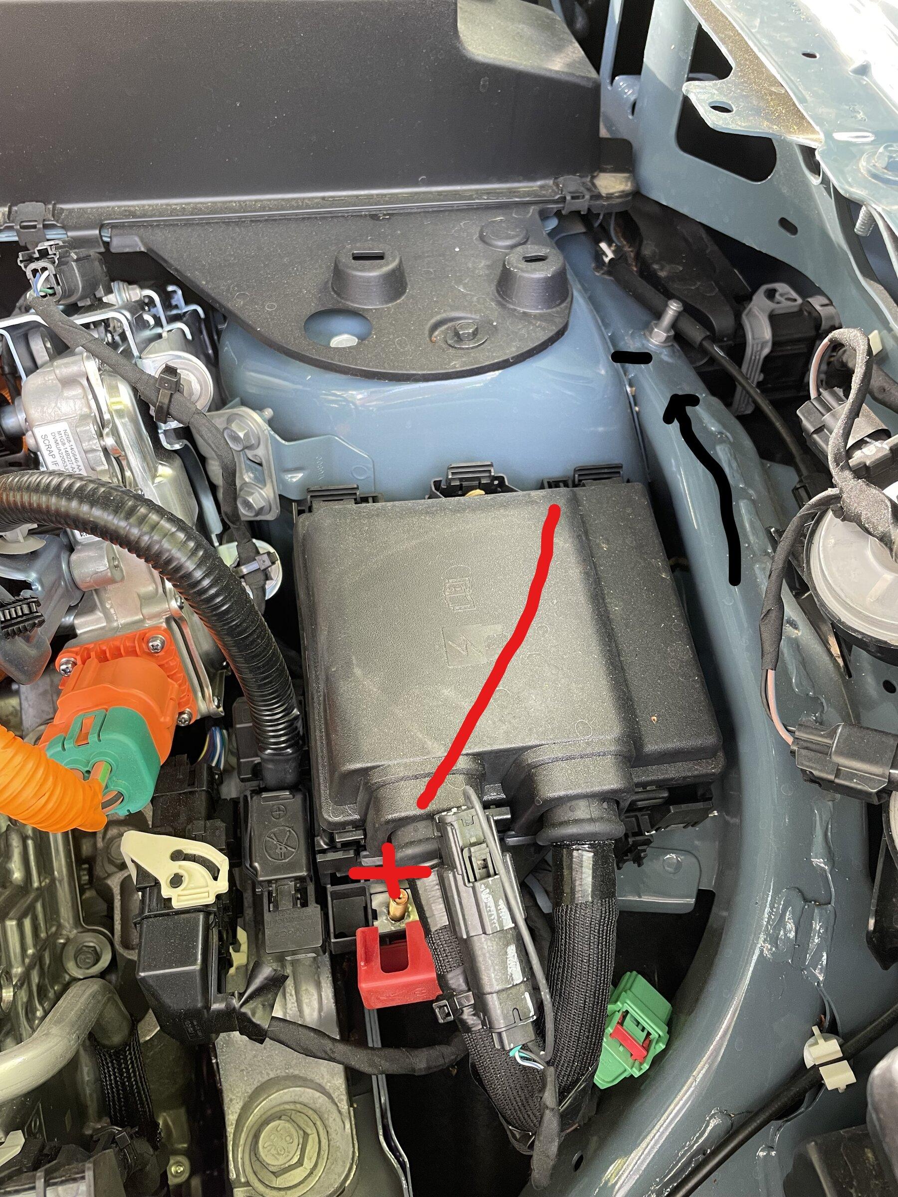 Ford Maverick Question on Positive Post Under Hood .... post