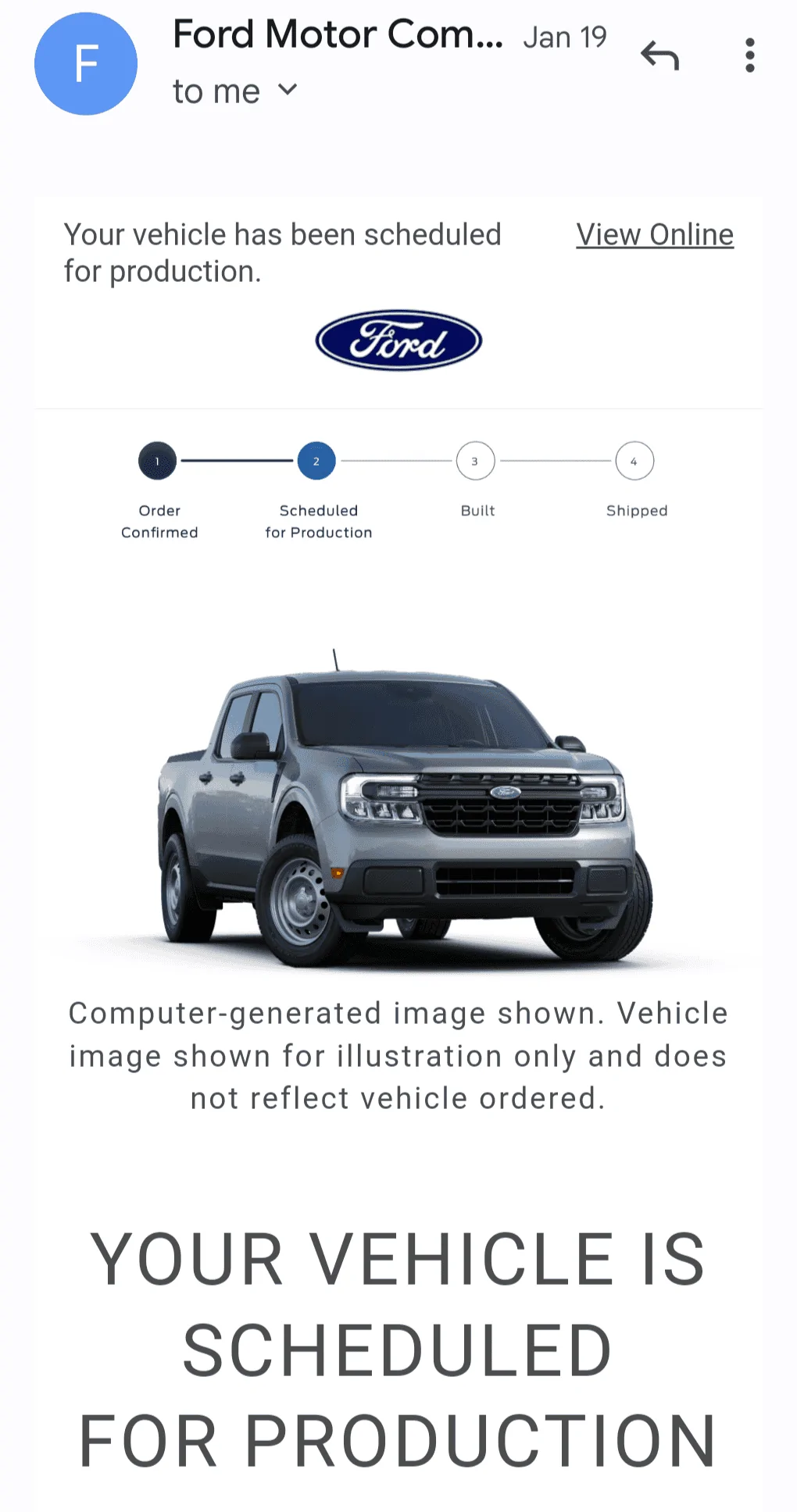 Ford Maverick 📬 1/26/23 Scheduling Email Received Group [EMAILS NOW ARRIVING!] Screenshot_20230128-091044-852