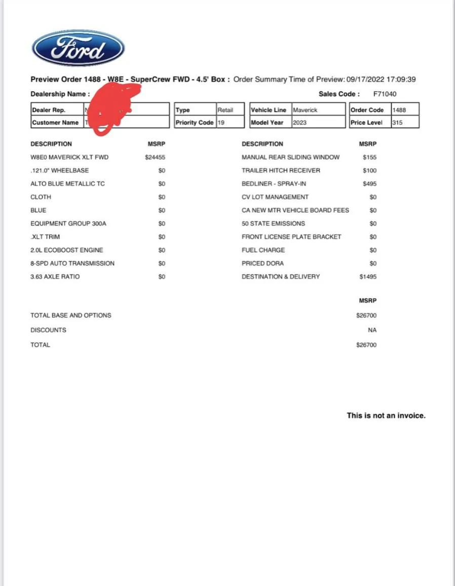 Ford Maverick Unhappy with ordering process. Screenshot_2023-01-28-15-53-54-42_0ce57feeccaa51fb7deed04b4dbda235