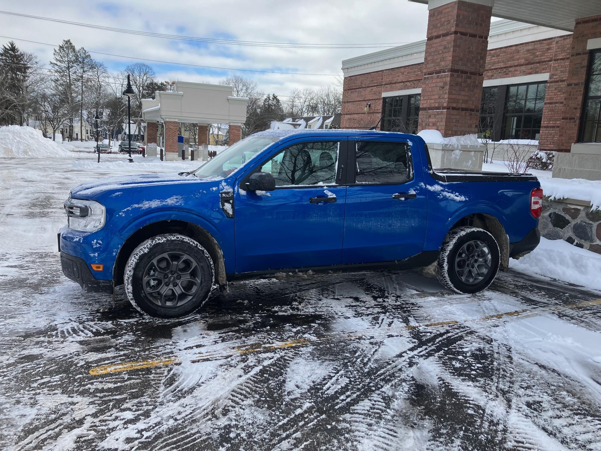 Ford Maverick 1 year anniversary of with 8" of snow in FWD Maverick to celebrate! Along with a PSA. IMG_1622