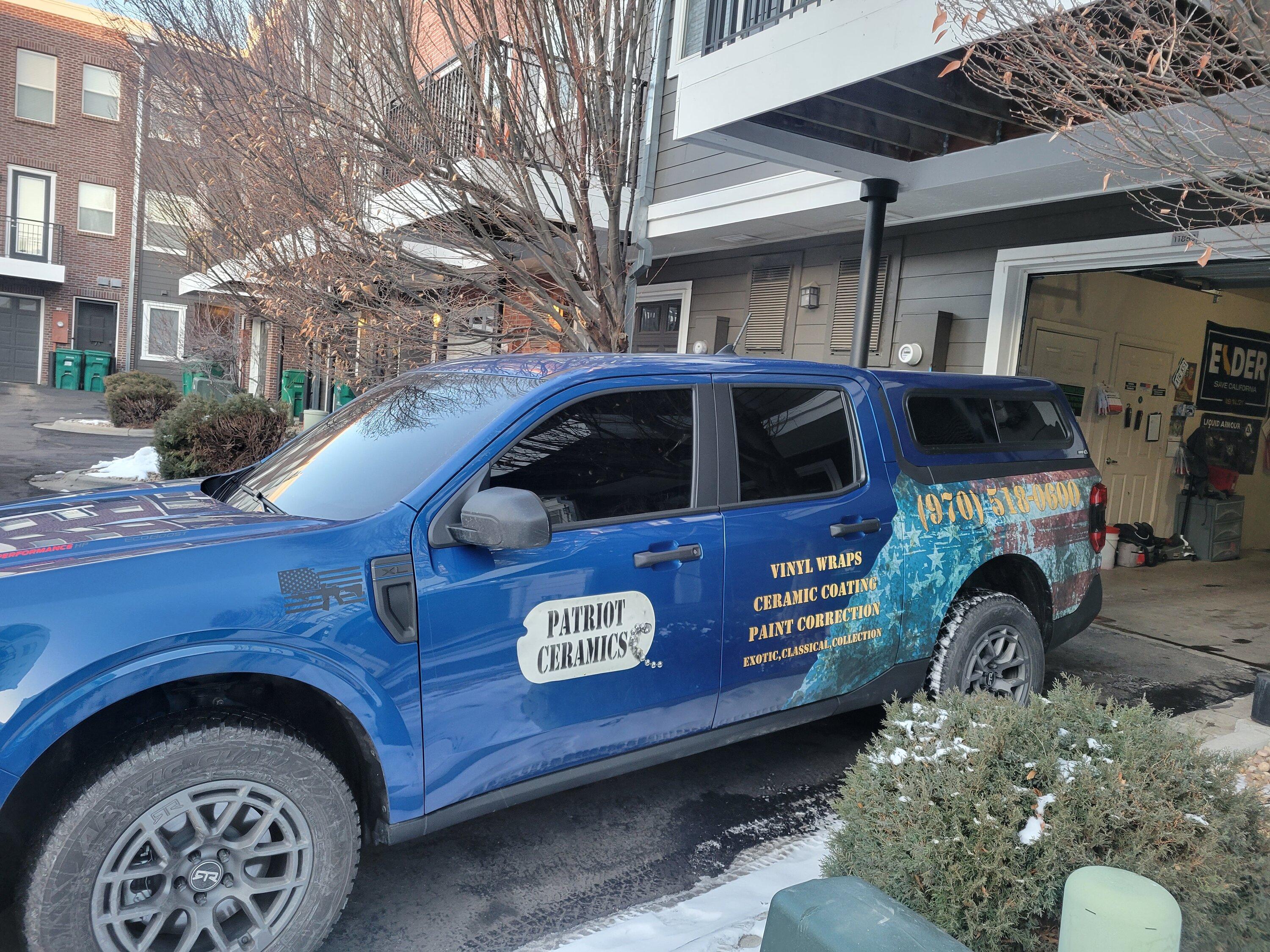 Ford Maverick Patriot Ceramics mobile truck vinyl is complete! 20230131_170206