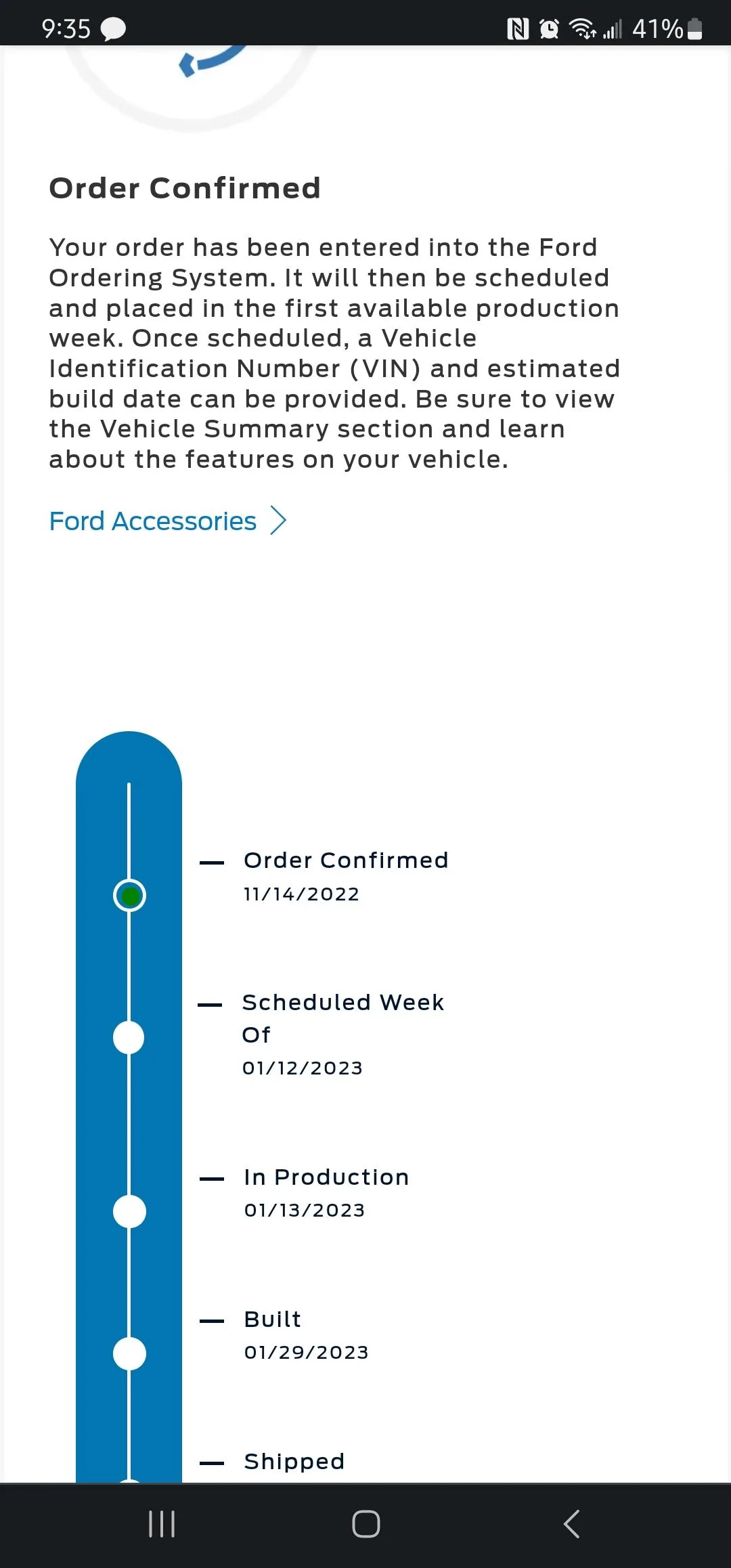 Ford Maverick Pizza tracker not updating? Screenshot_20230201_213522_Chrom