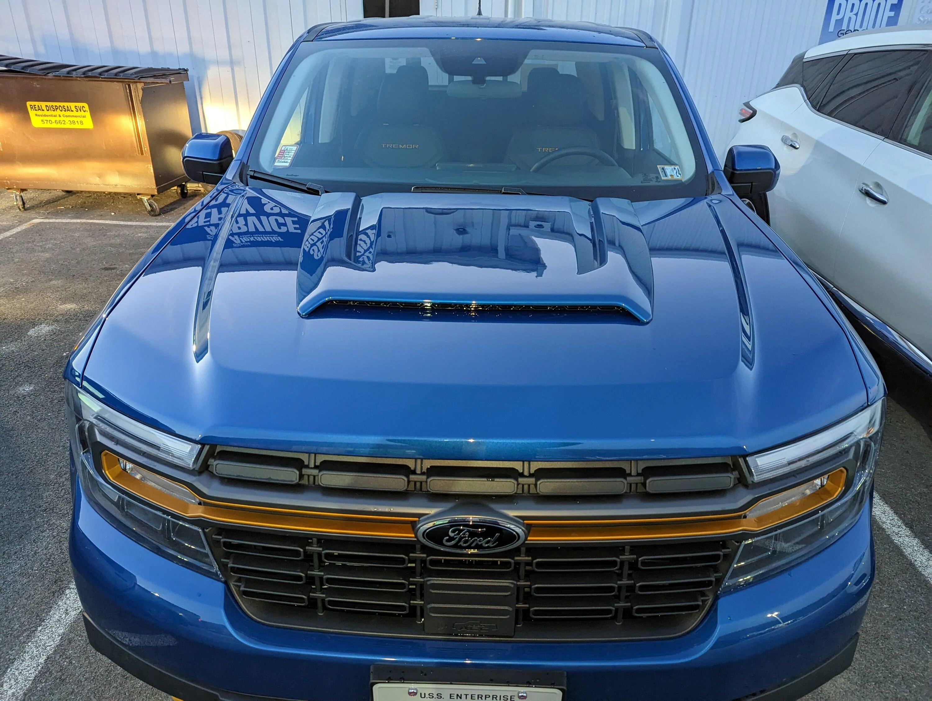Ford Maverick Paint matched hood scoop installed on Tremor Maverick PXL_20230202_223859517