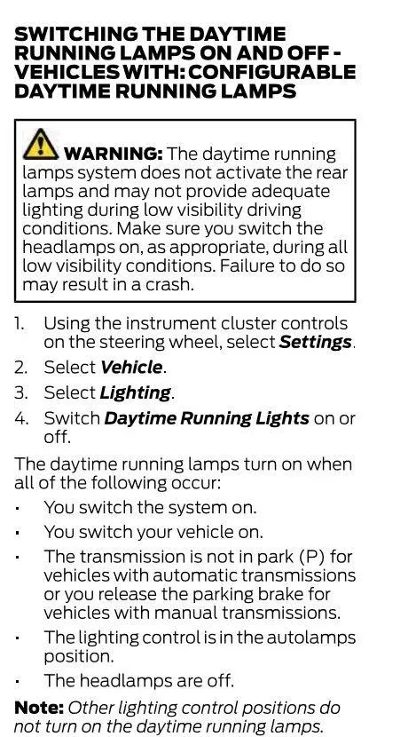 Ford Maverick How to Turn off the Lights during the day MaverickDRL