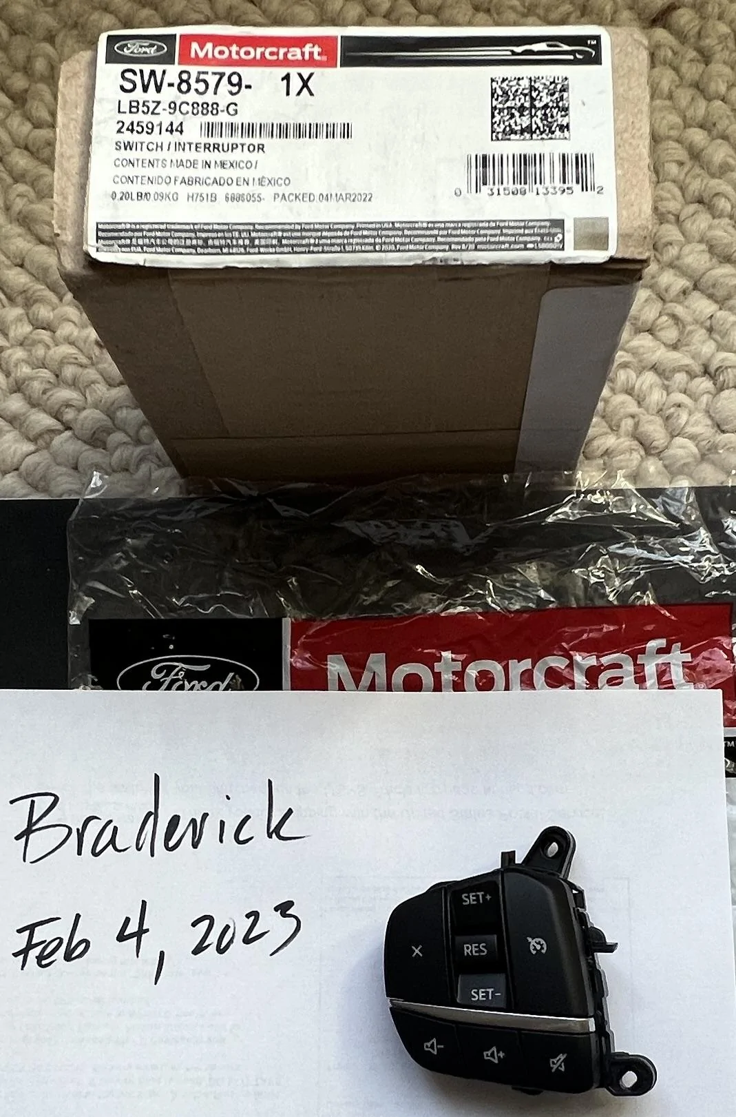 Ford Maverick Cruise Control Switch - SW-8579 IMG_5294