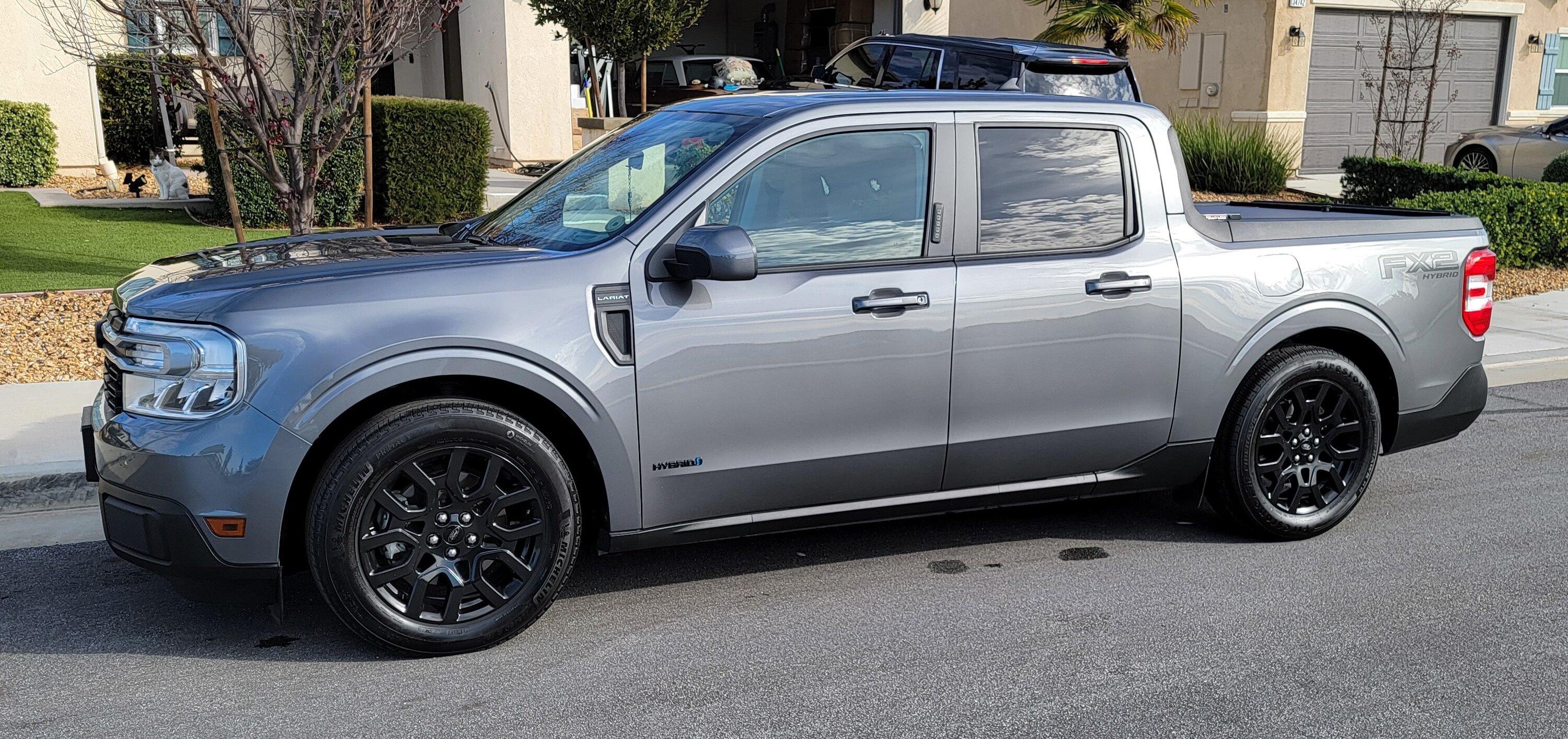 Ford Maverick FX2 Hybrid Decals + Painted Lariat Wheels + Lowered on Eibach Prokit 20230203_144929