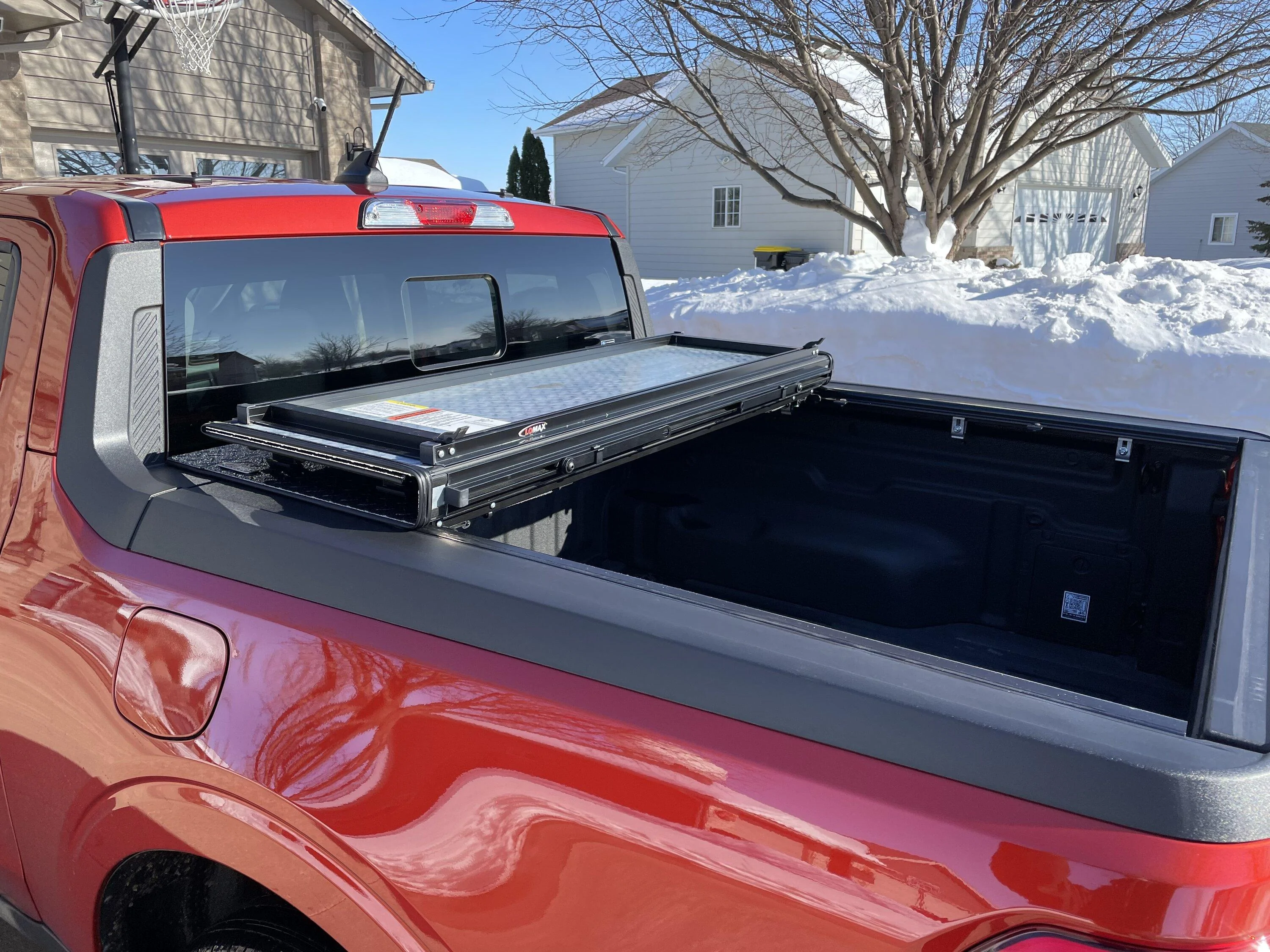 Ford Maverick LOMAX Stance Hard Tri-Fold Tonneau Cover installed B10ACB6A-9F19-4049-960F-9EF8BFE1DE66