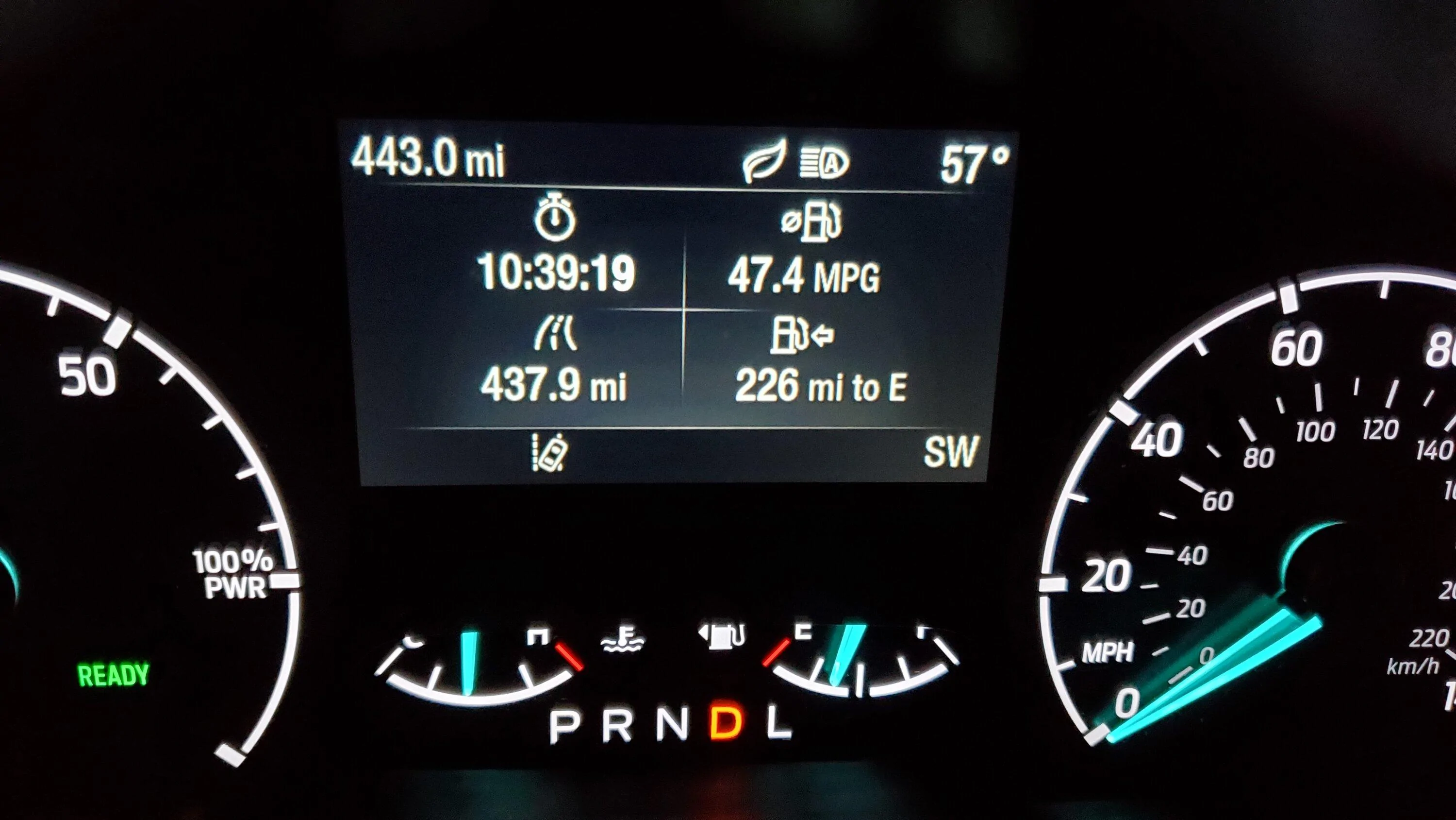 Ford Maverick Hypermiling ~50 MPG and over 600 miles per tank on Eco Mode 20230126_190801