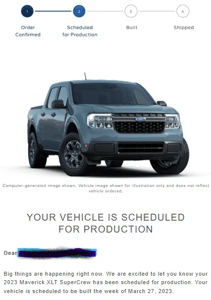 Ford Maverick 📬 2/9/23 Scheduling Email Received Group [EMAILS NOW ARRIVING] 1675965371973
