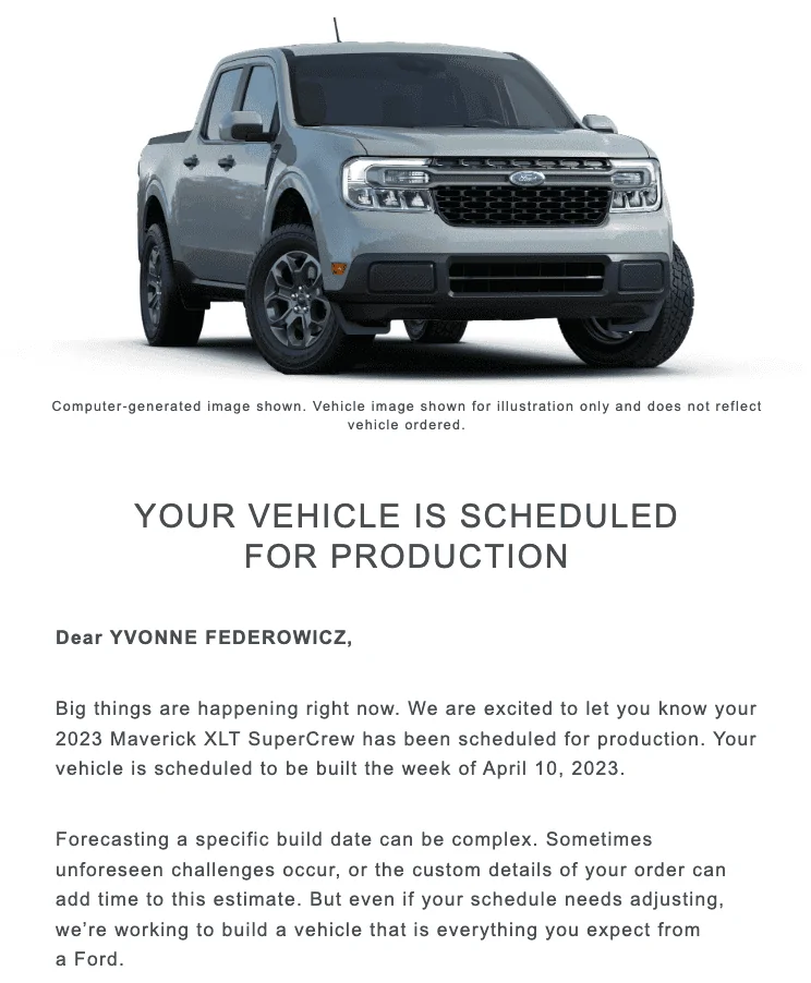 Ford Maverick 📬 2/9/23 Scheduling Email Received Group [EMAILS NOW ARRIVING] Screen Shot 2023-02-09 at 1.47.44 PM