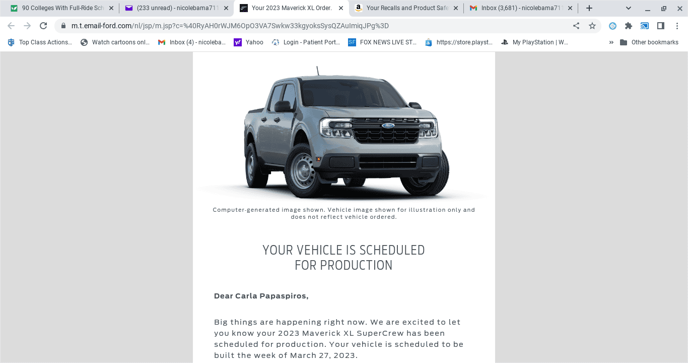Ford Maverick 📬 2/9/23 Scheduling Email Received Group [EMAILS NOW ARRIVING] Screenshot 2023-02-09 2.24.31 PM