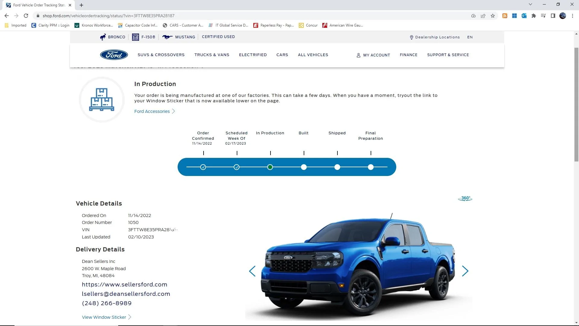 Ford Maverick 📬 2/9/23 Scheduling Email Received Group [EMAILS NOW ARRIVING] production