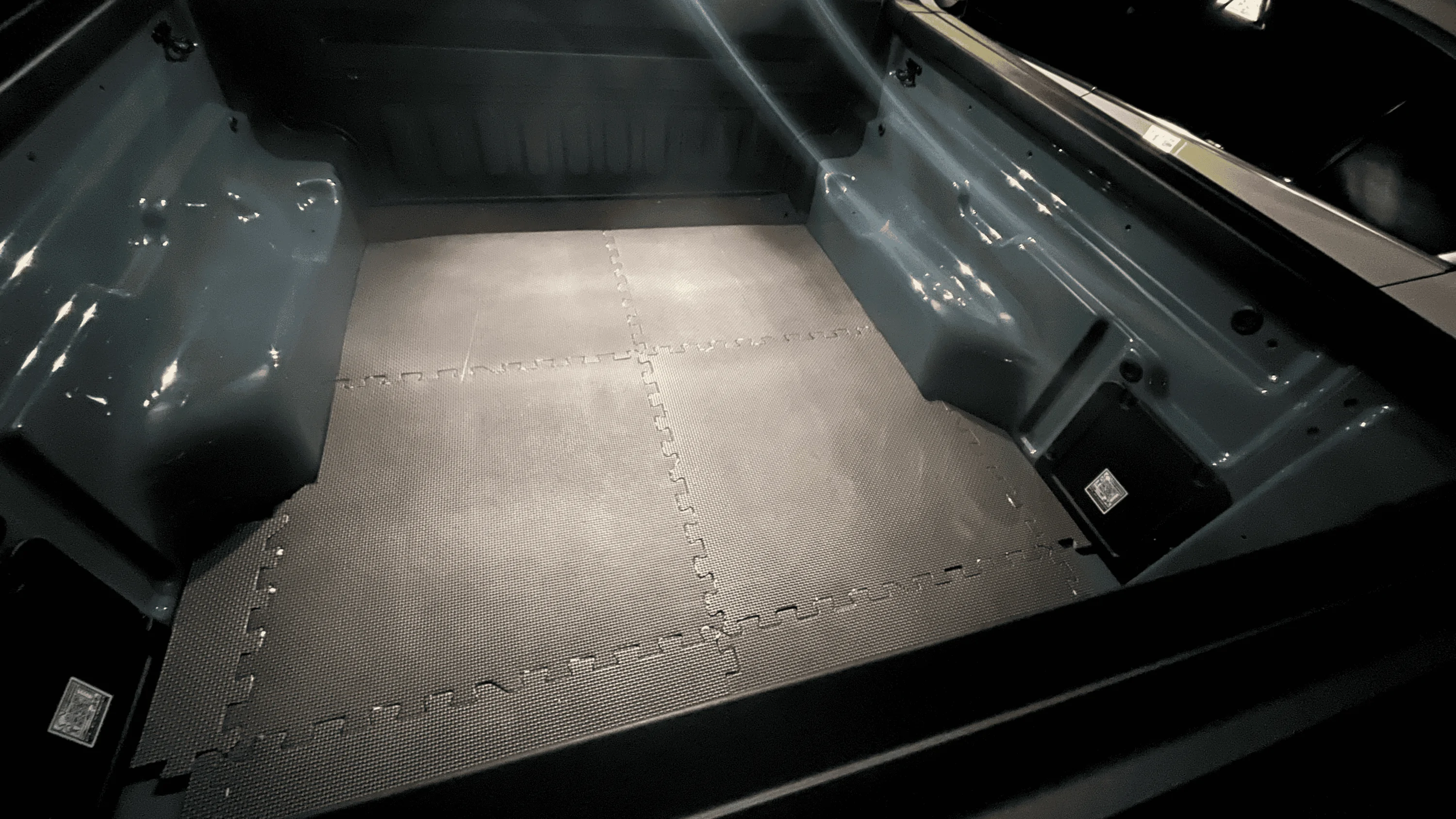 Ford Maverick DIY bed mat with Harbor Freight Anti-Fatigue Foam Mat Tiles 1676178278060
