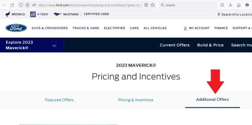 Ford Maverick Any current Ford discounts offers on Mavericks ? Maverick additional offers