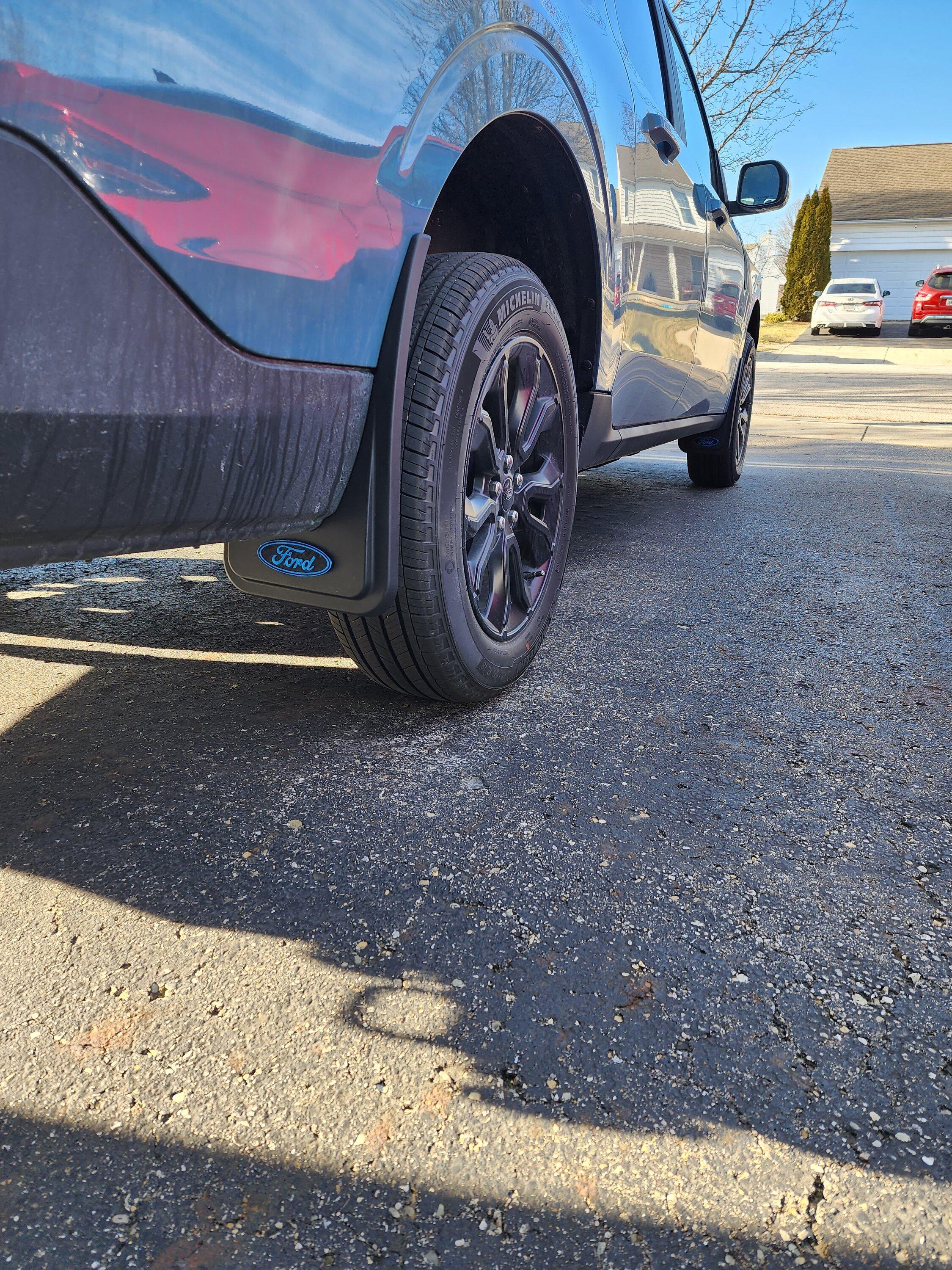 Ford Maverick Mud Flaps Installed 20230212_155826