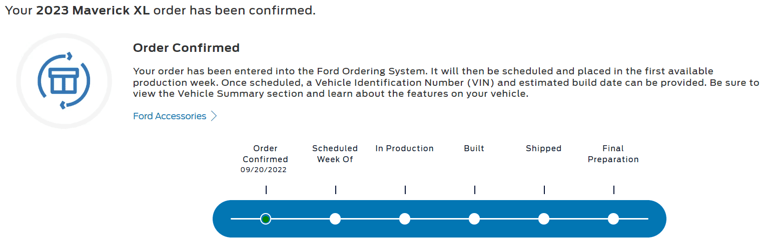 Ford Maverick "Scheduled to Week" added to the Ford Tracker? 1676387306544