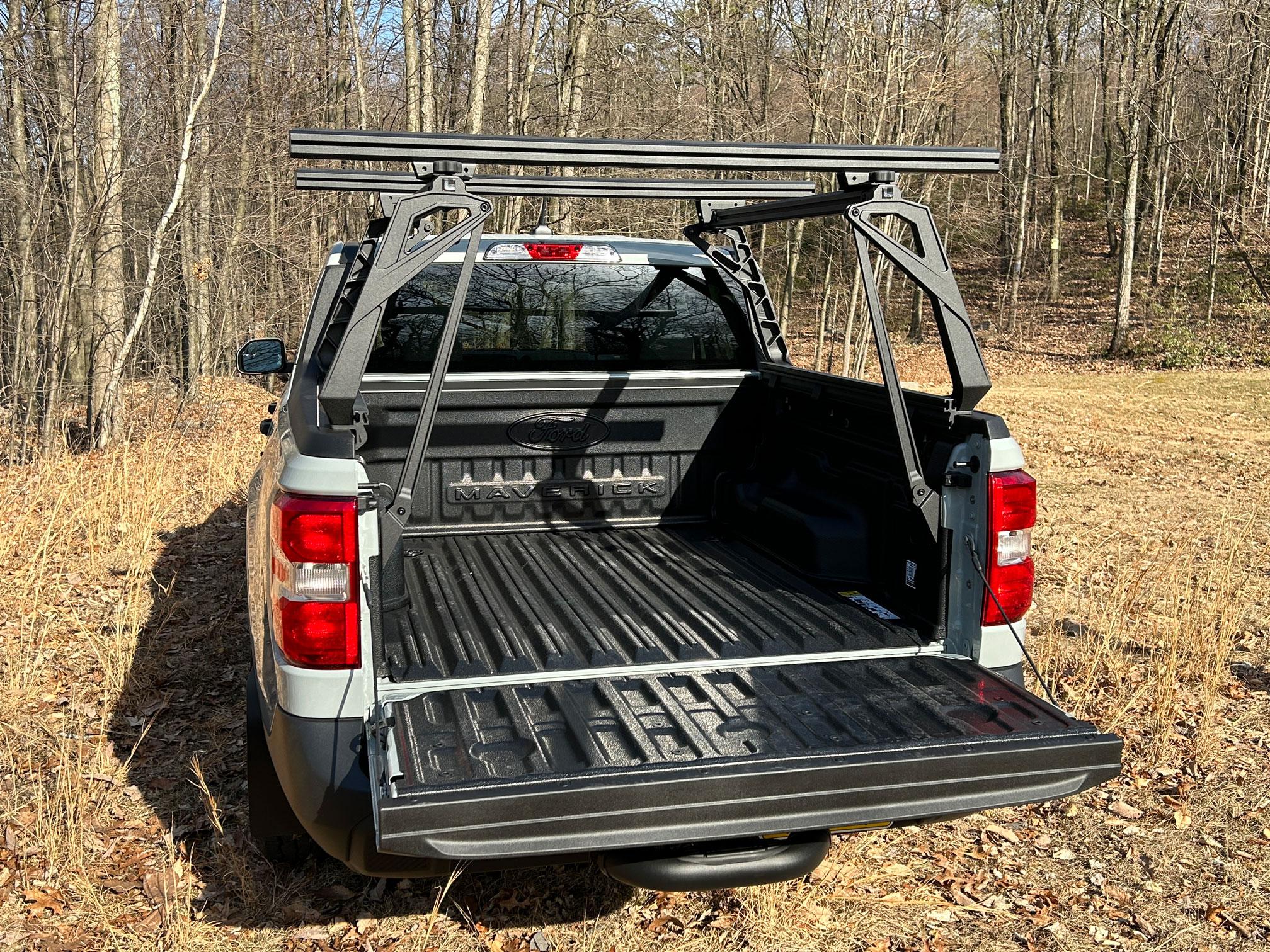 Ford Maverick UPDATED WITH ACCESSORY PICS: Leitner ACS Forged Rack Installed on my 2022 Maverick FX4 Rear-Bed-View