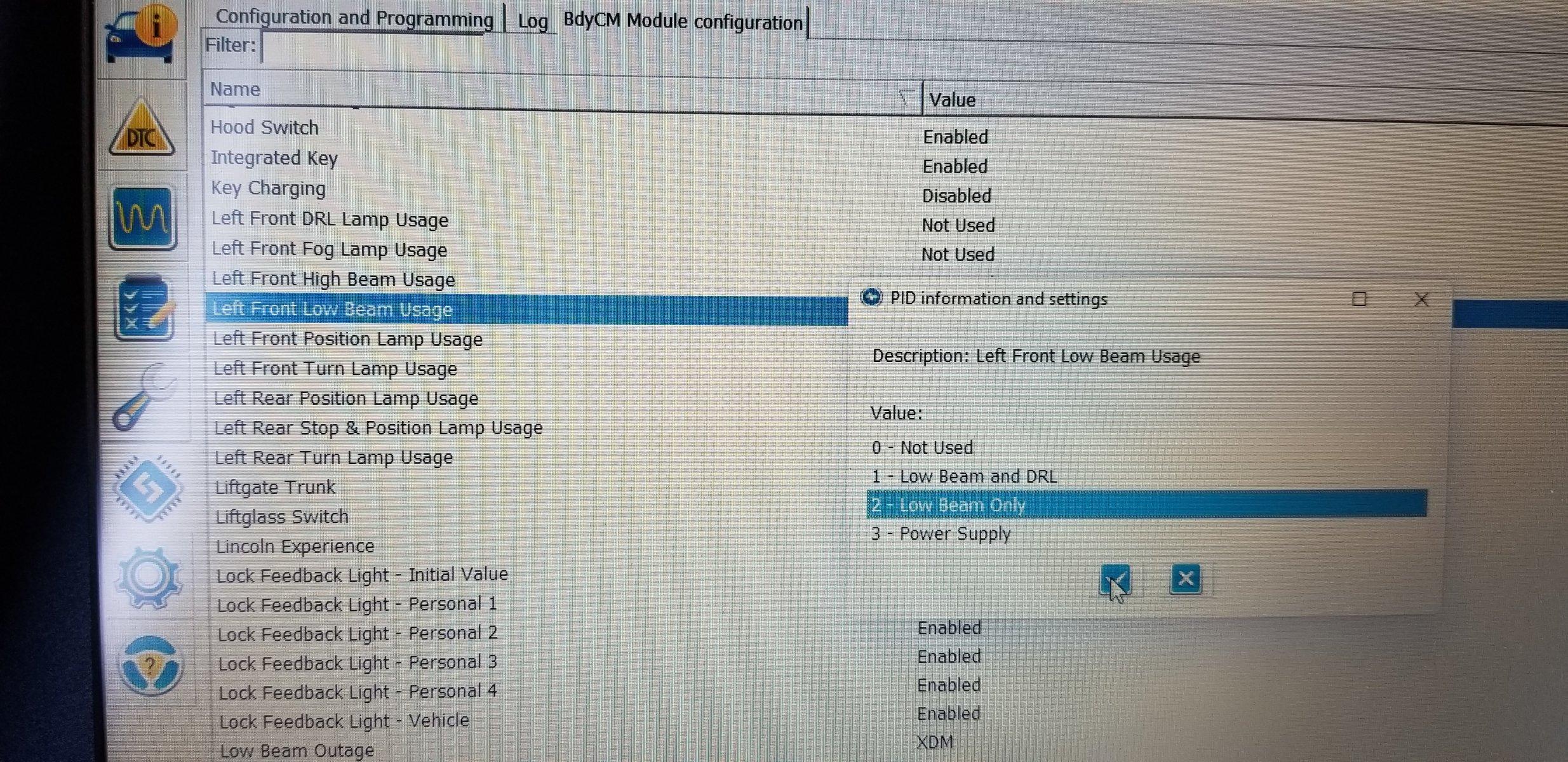 Ford Maverick Turn signal hyperflash disable (FOUND) left low beam