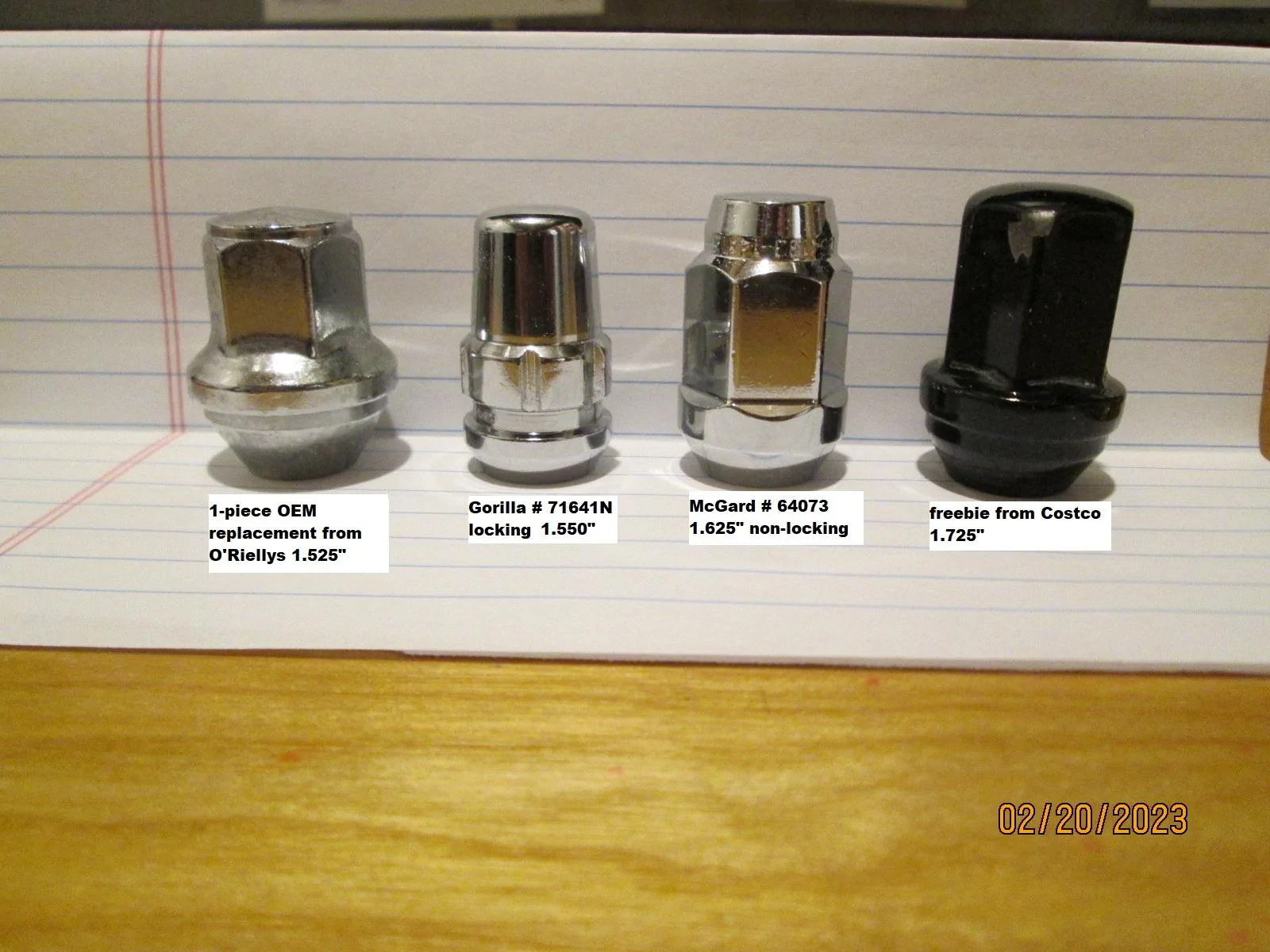 Ford Maverick Locking wheel lug nuts that are same length as the OE lug nuts? IMG_1001