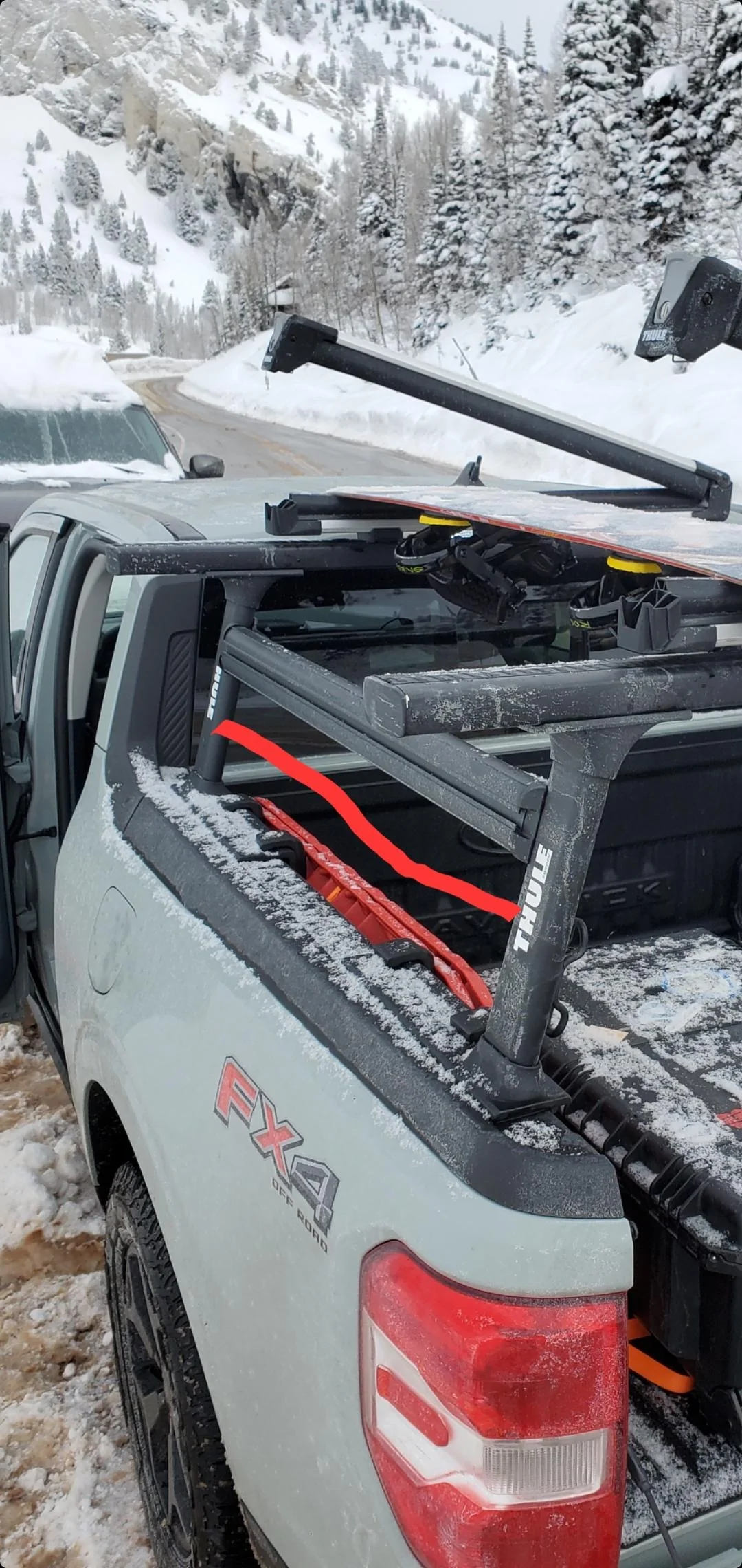 Ford Maverick Thule Xsporter Pro Mid with side bars installed Screenshot_20230221_182329