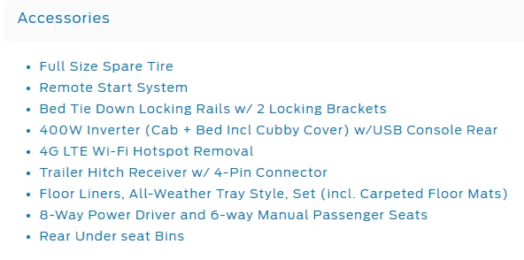 Ford Maverick Bed Package Discount but no SIB? 1677078096379