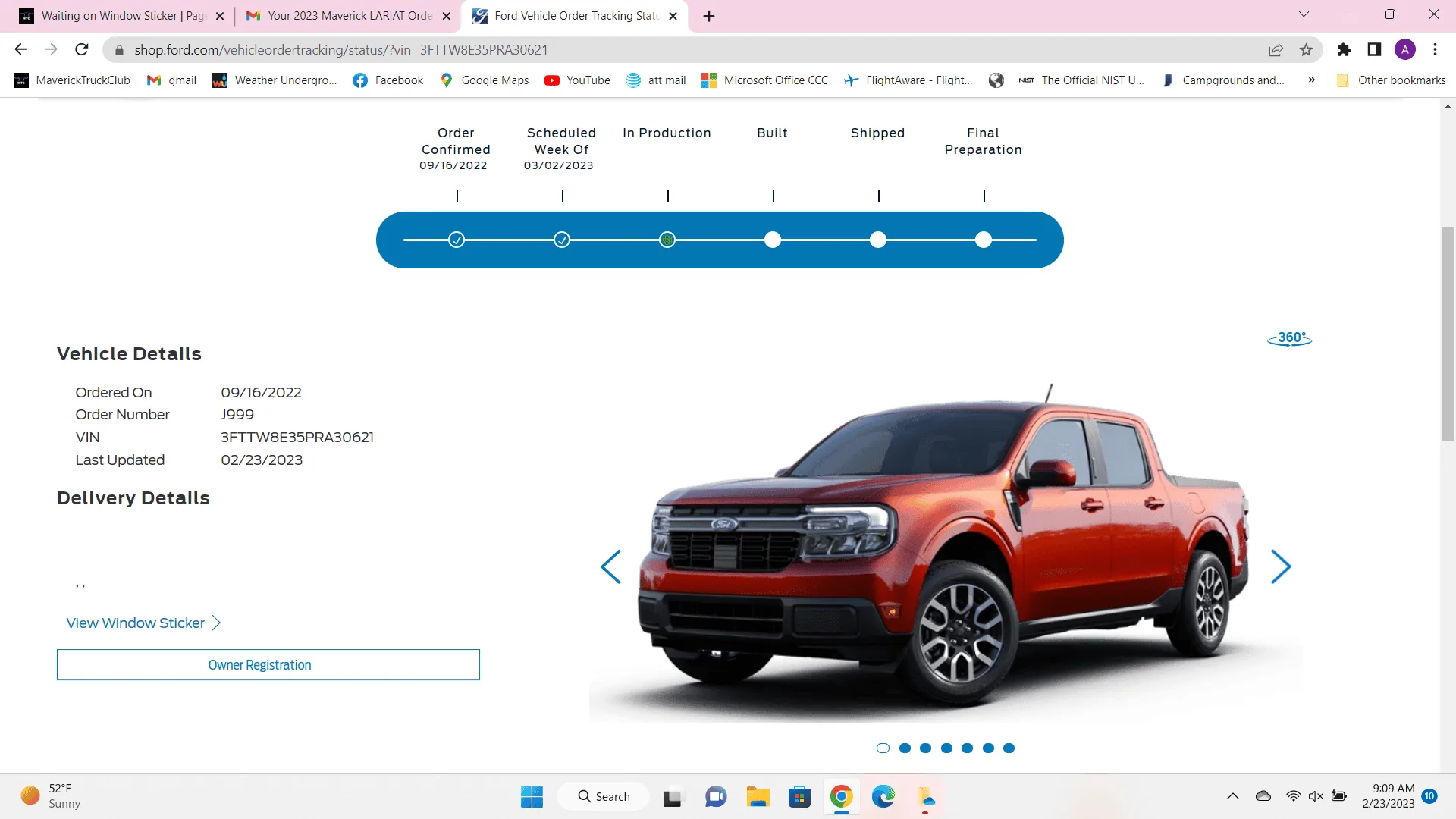 Ford Maverick Waiting on Window Sticker 2023-02-23 (1)