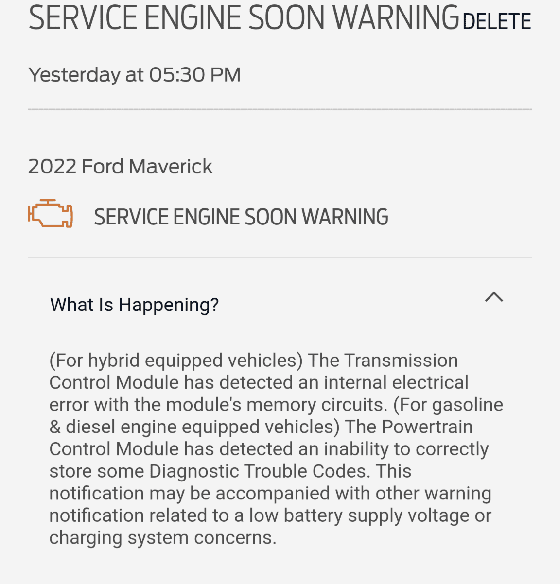 Ford Maverick I finally got the dreaded dead Maverick Hybrid Screenshot_20230224-085140