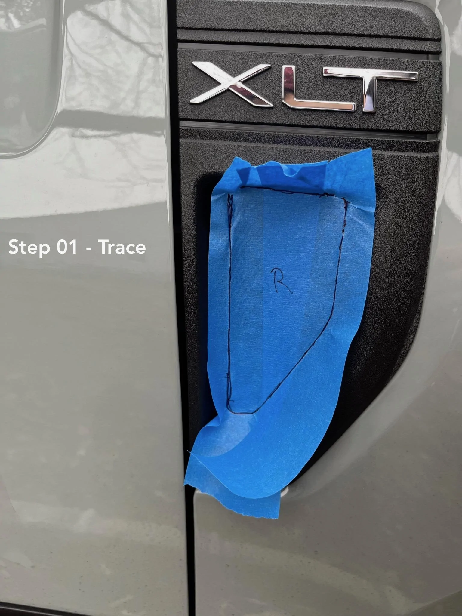 Ford Maverick 3D Printed Side Badge Reflective Panel Using Reflective Tape 01