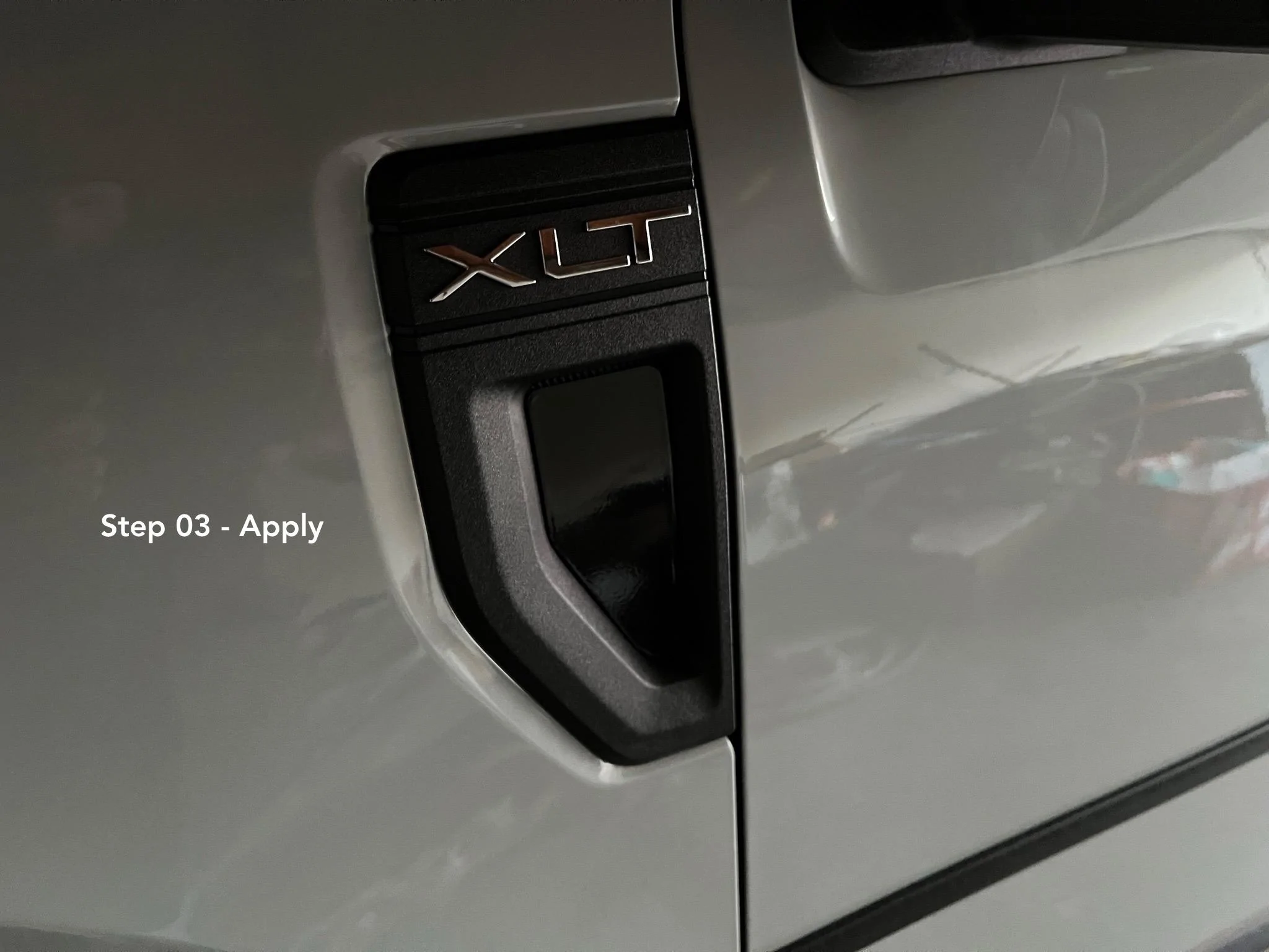 Ford Maverick 3D Printed Side Badge Reflective Panel Using Reflective Tape 03