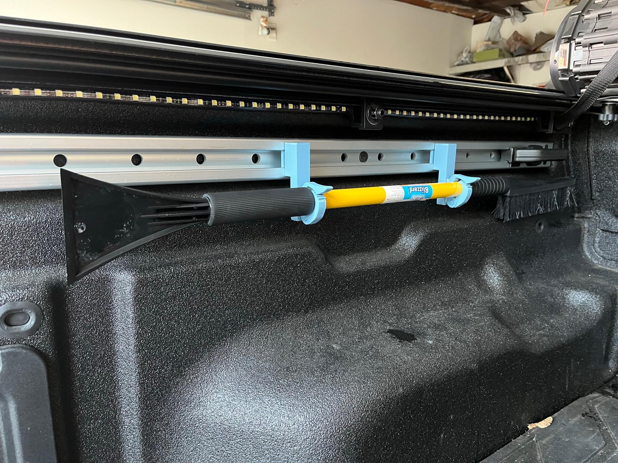 Ford Maverick 3D Printed Snow Brush Clamp for Bed Rail IMG_5353