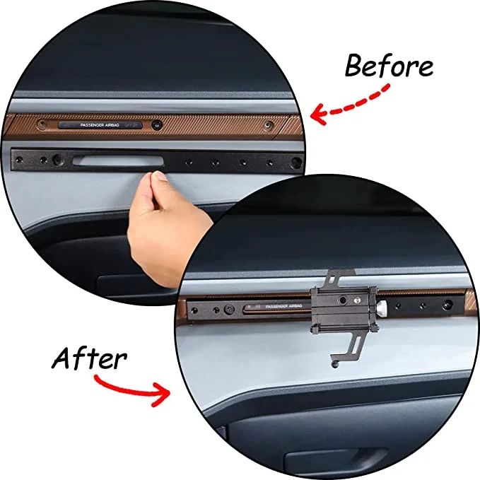 Ford Maverick Phone rail mount on passenger side dash maverick dash rail