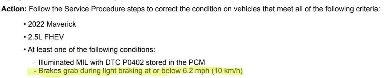 Ford Maverick New TSB for braking issue -- TSB 23-2059 (brakes grabbing removed) Screenshot 2022-12-18 at 8.06.16 PM