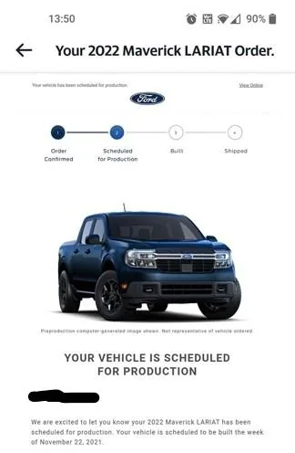 Ford Maverick 📬 9/30 Scheduling Email Received Group! [Share Your Reservation and Build Dates] Maverick email 2