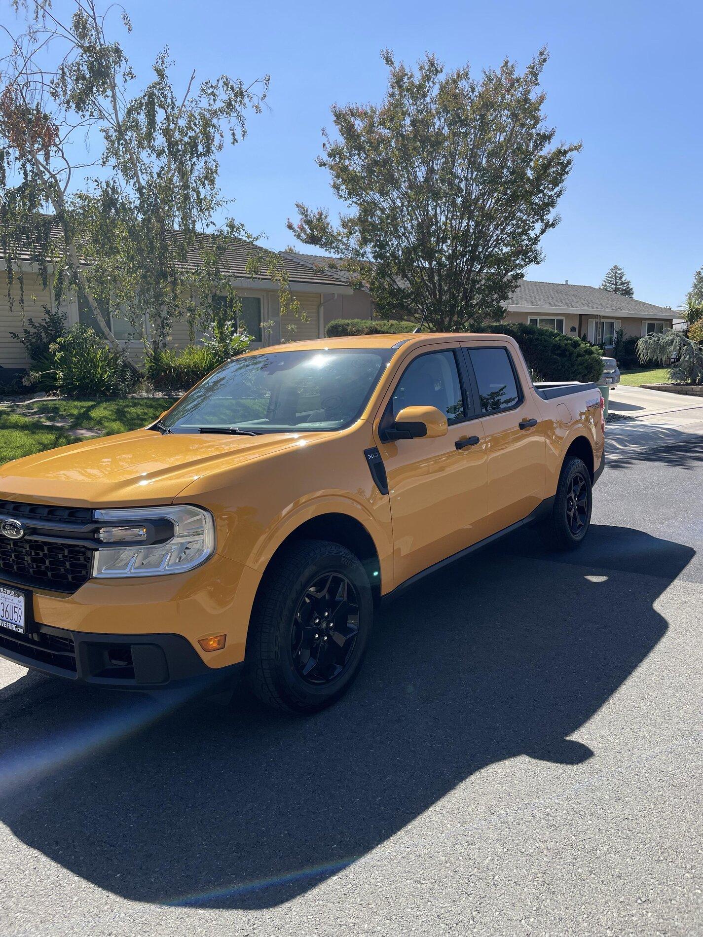 Ford Maverick CYBER ORANGE Maverick Photos Thread Cyber Orange Maverick XLT FX4 Black Wheels