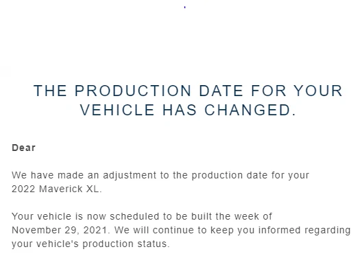 Ford Maverick Hybrid orders getting delayed to later dates. 1633178150354