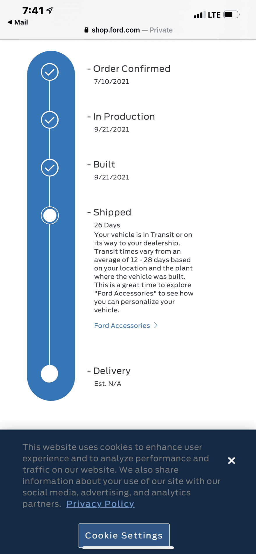 Ford Maverick Received "Built" email! My Lariat should arrive 10/22-28 984DF891-334E-44E2-A32E-DA837ECC474C