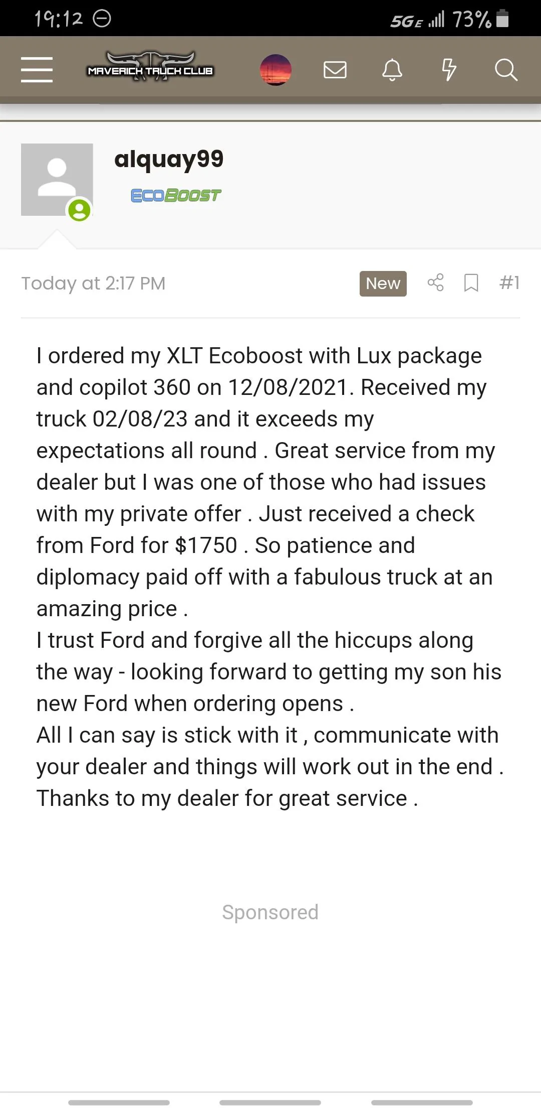 Ford Maverick Sorry another private offer post Screenshot_20230227-191245_Adblock Browser